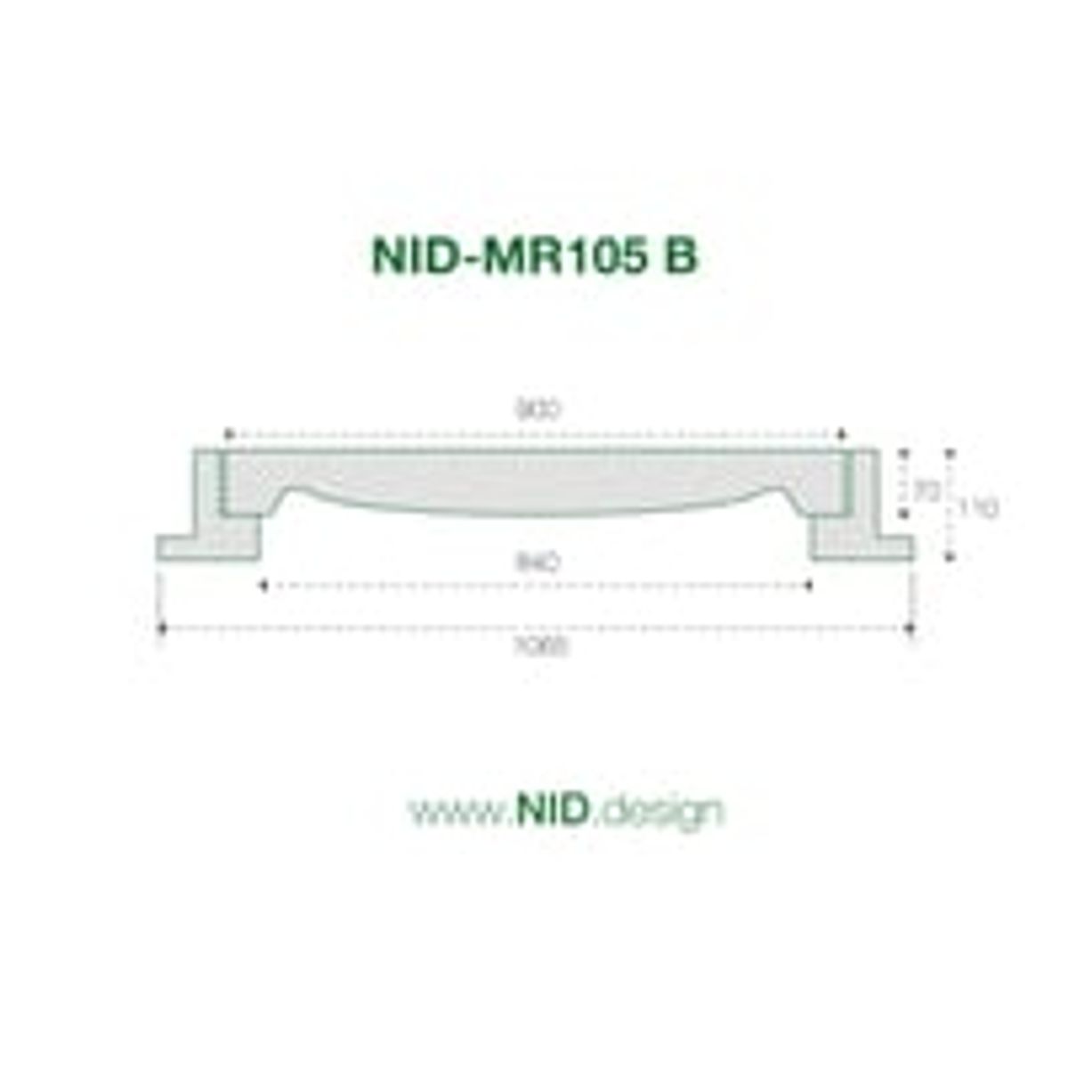 NID 800 mm karm/dksel, rund, fast, 12,5 t, komposit