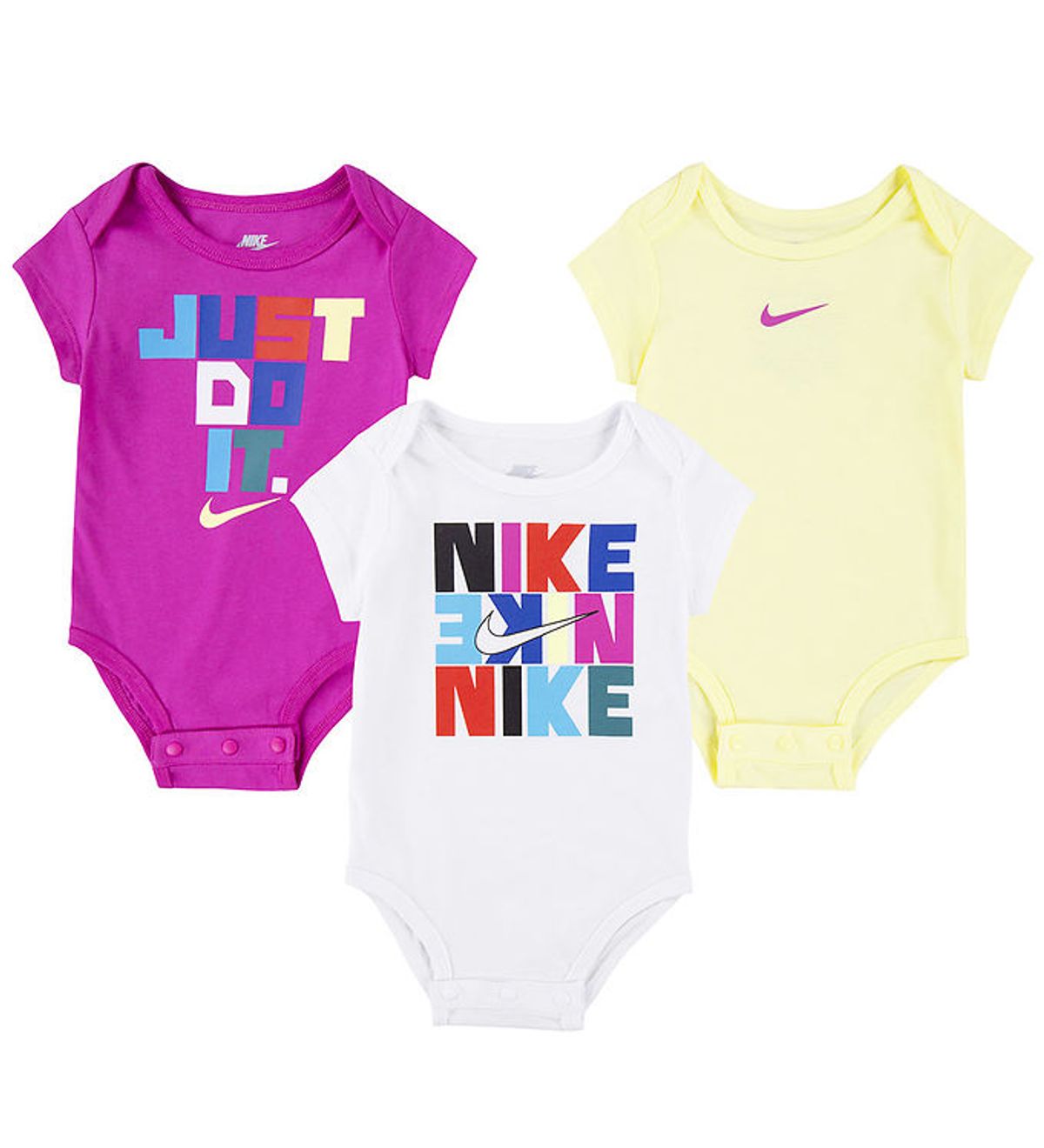 Nike Bodyer k/æ - 3-pak - Hvid/Lilla/Gul