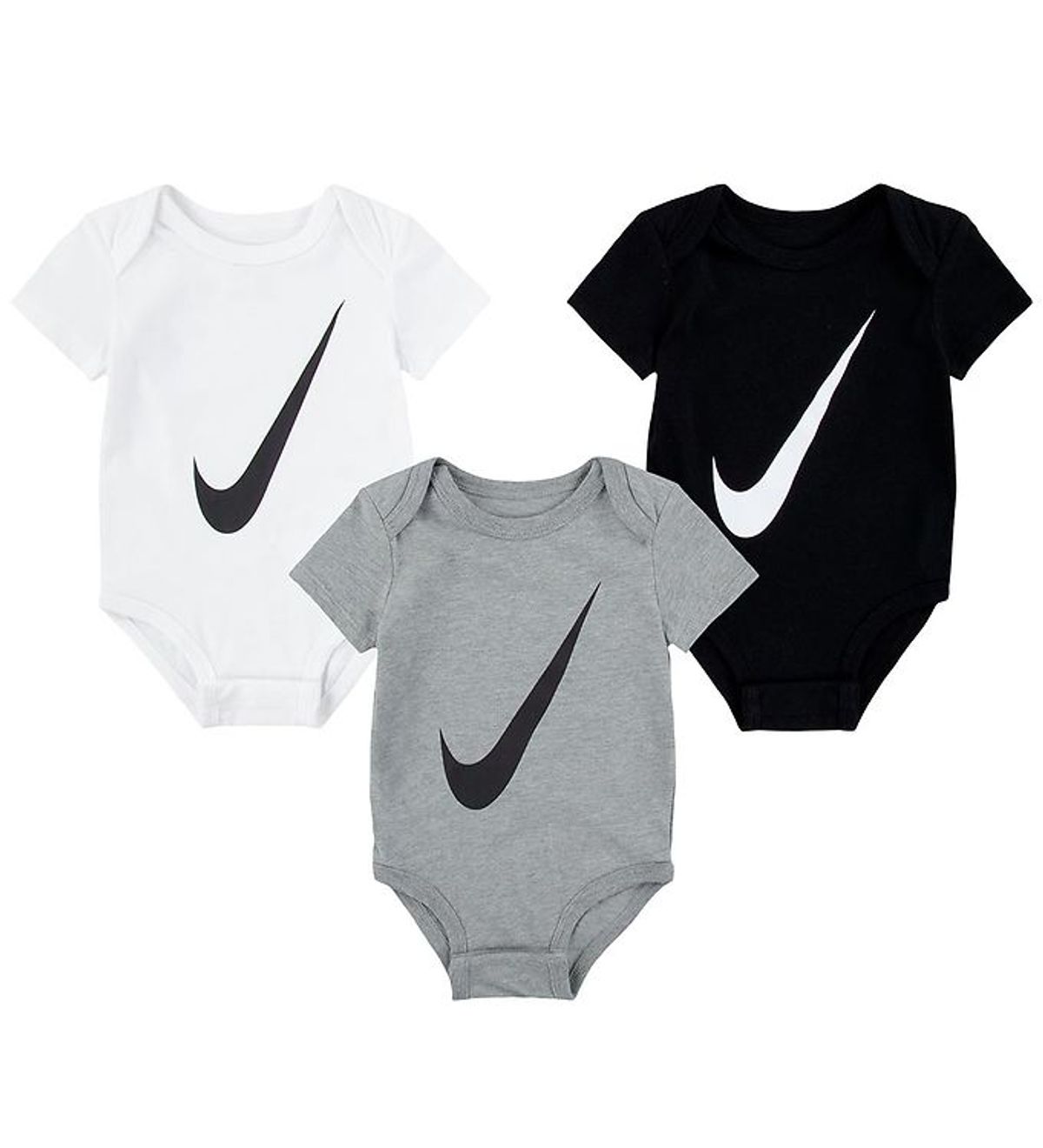 Nike Bodyer k/æ - Swoosh - 3-pak - Hvid/Grå/Sort