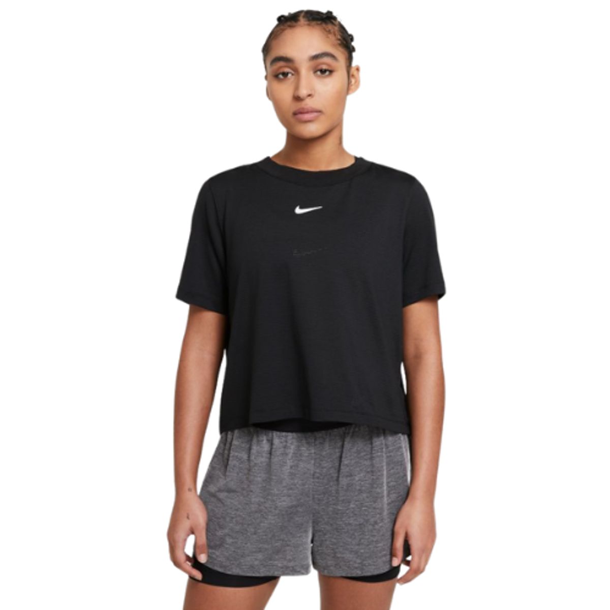 Nike Court Advantage T-Shirt Dame Black/White