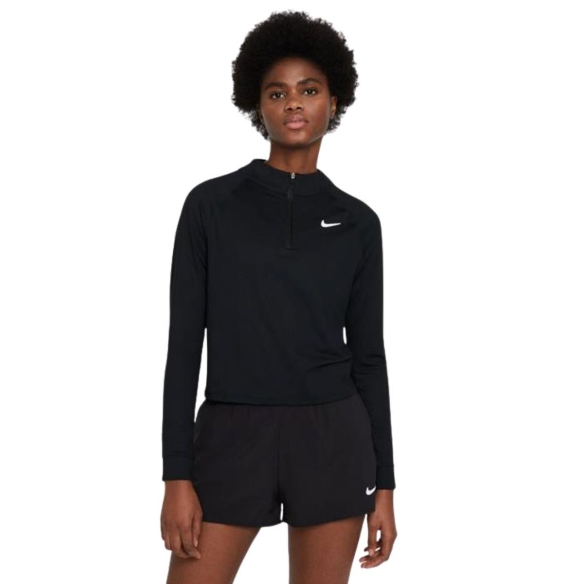 Nike Court Dri-Fit Victory Long-Sleeve Dame Black/White