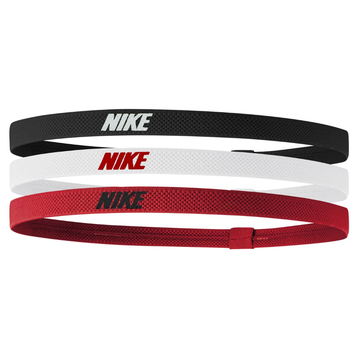 Nike Elastic Headbands 2.0 3-Pack Black/White/University Red