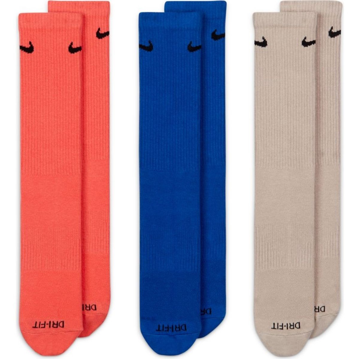 Nike Everyday Plus Lightweight 3-Pak Beige/Blue/Rose