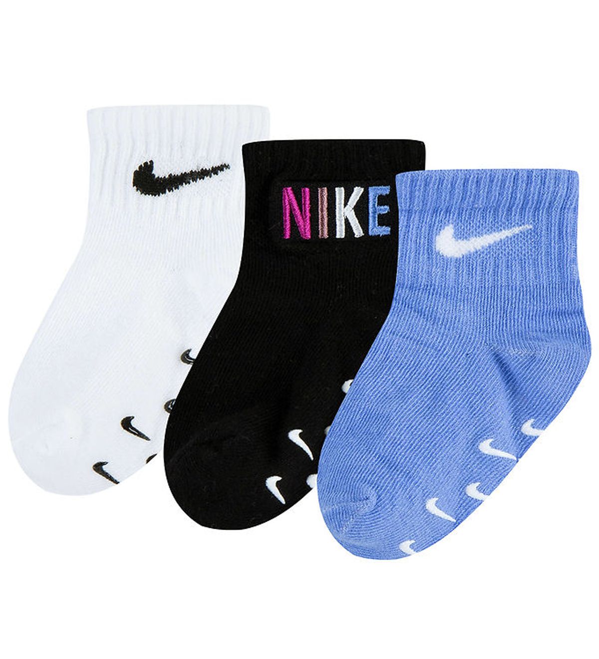 Nike Strømper - 3-pak - Non-Slip - Hvid/Sort/Blå