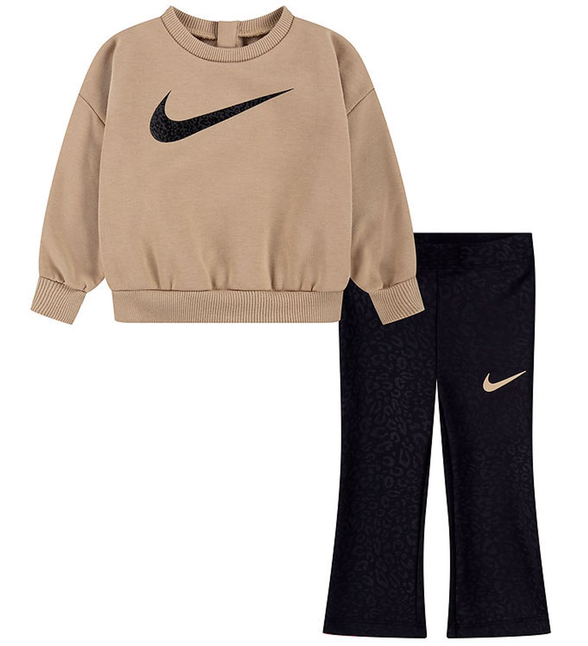 Nike Sweatsæt - Sweatshirt/Leggings - Brun/Sort