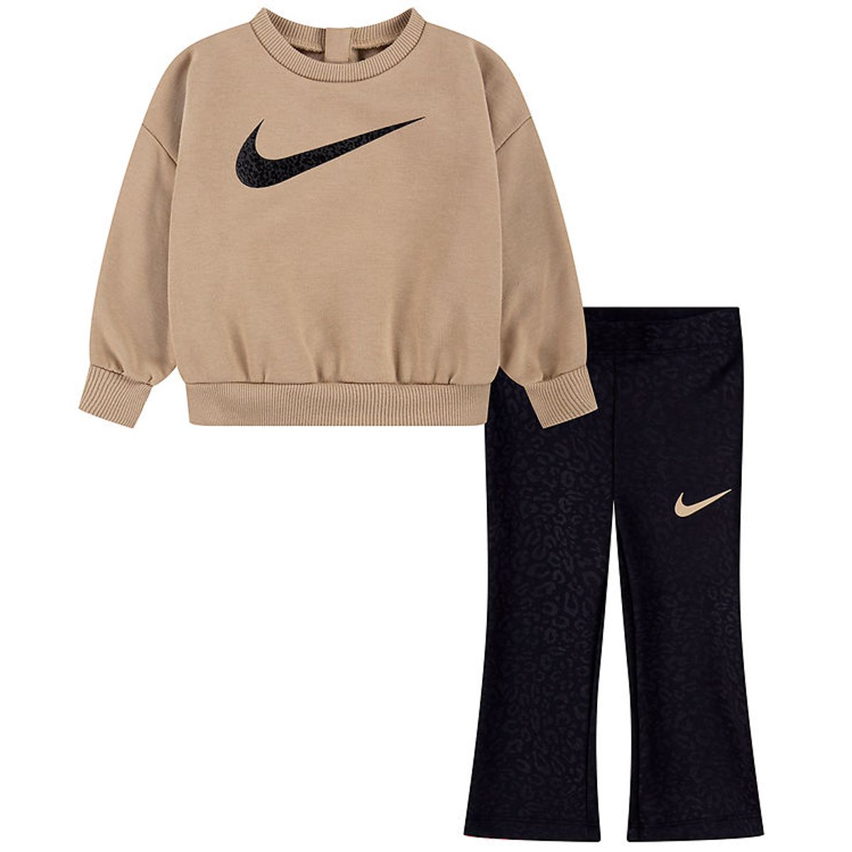 Nike Sweatsæt - Sweatshirt/Sweatpants - Brun/Sort