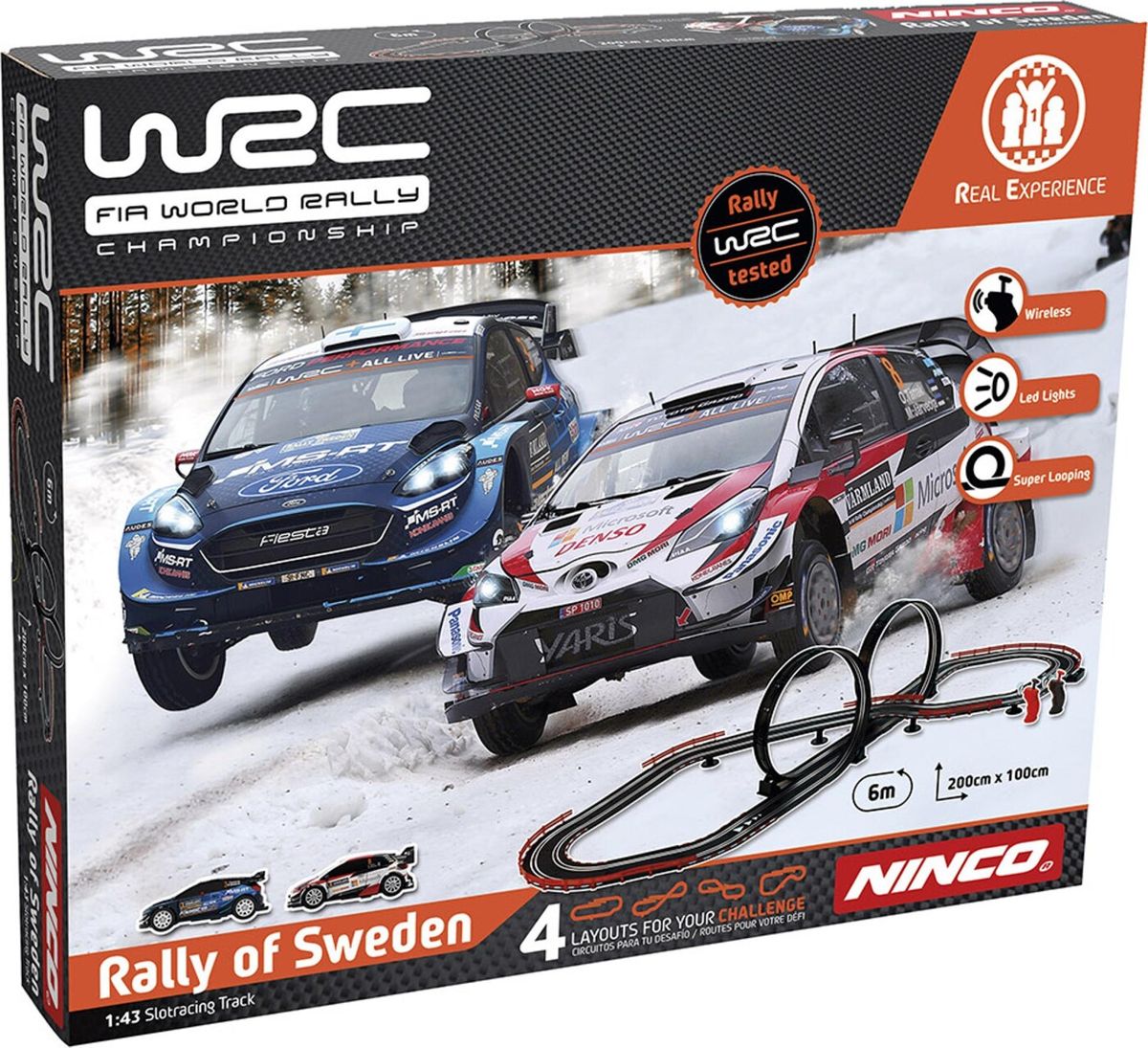 Ninco - Wrc Rally Of Sweden Racerbane Med 2 Fjernstyret Biler