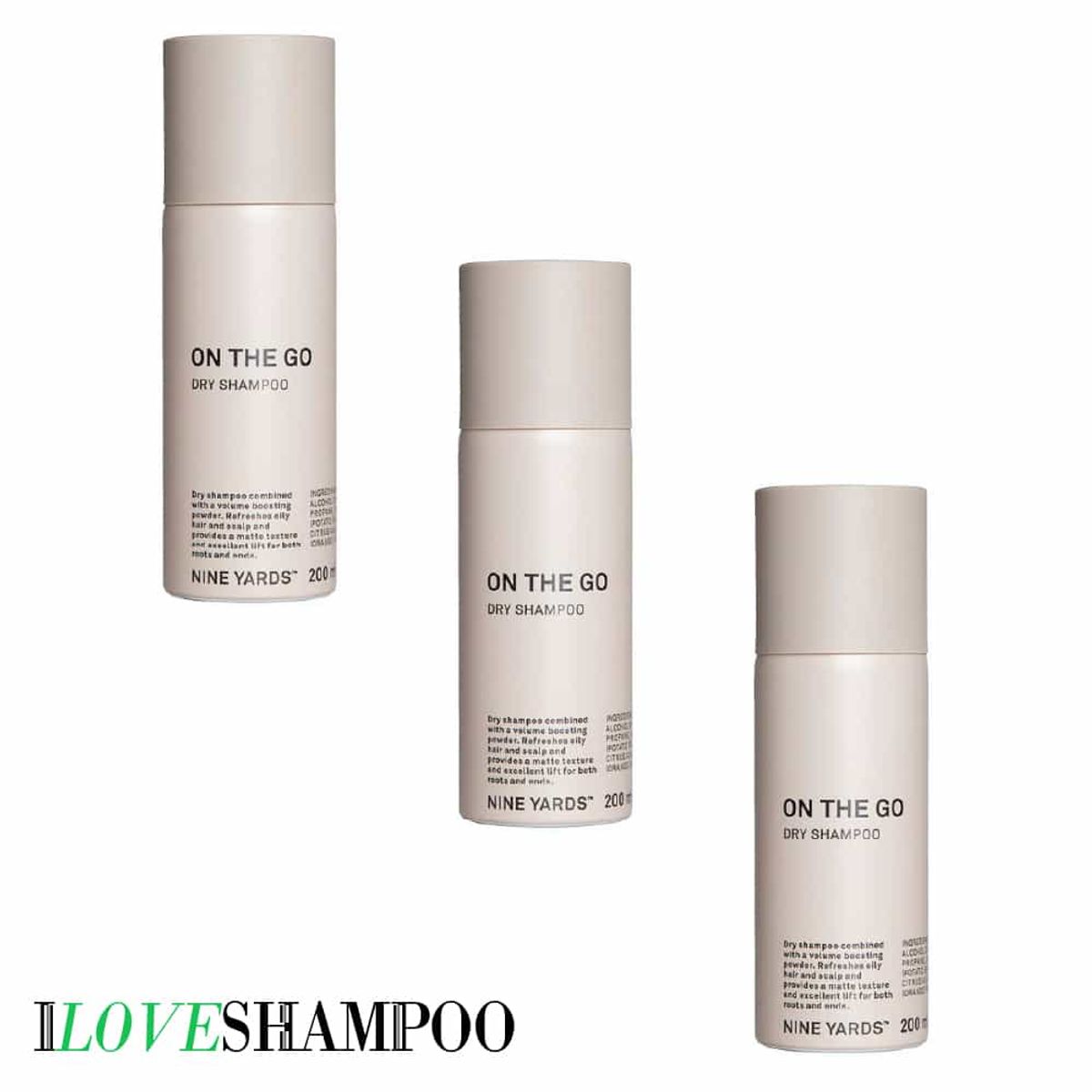 Nine Yards On The Go Dry Shampoo 200ml x 3 stk