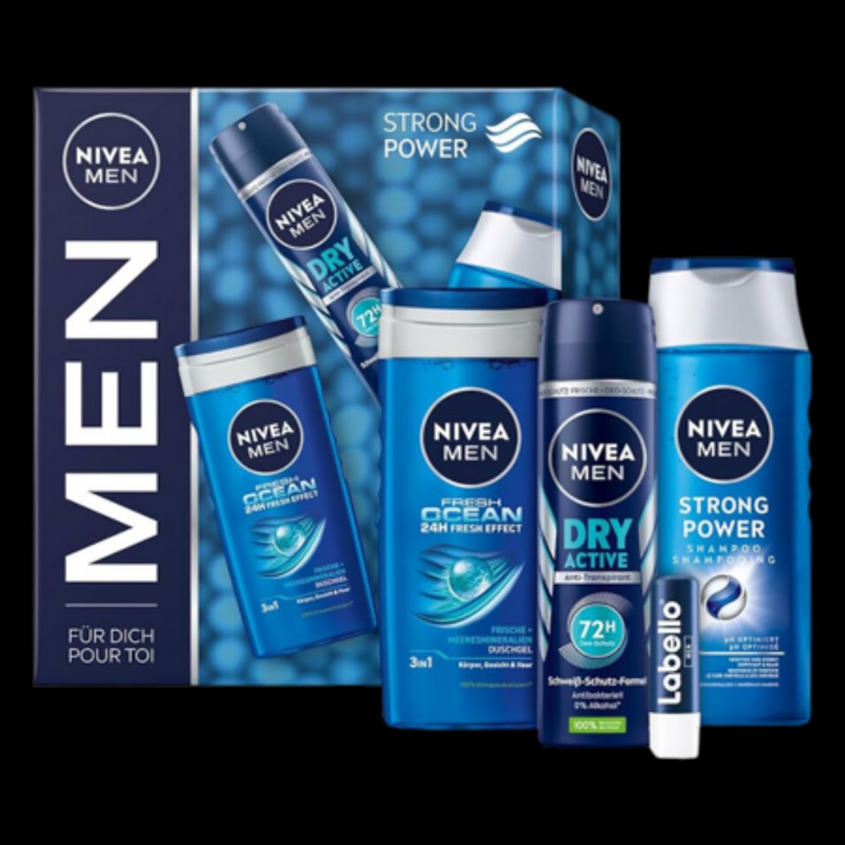 Nivea Men 'Strong Power' Plejesæt - 4 dele