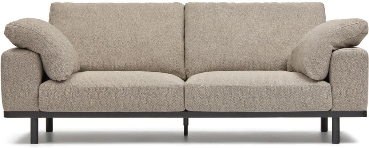 Noa, 3-personers sofa, beige/sort, H94x230x100 cm, med puder