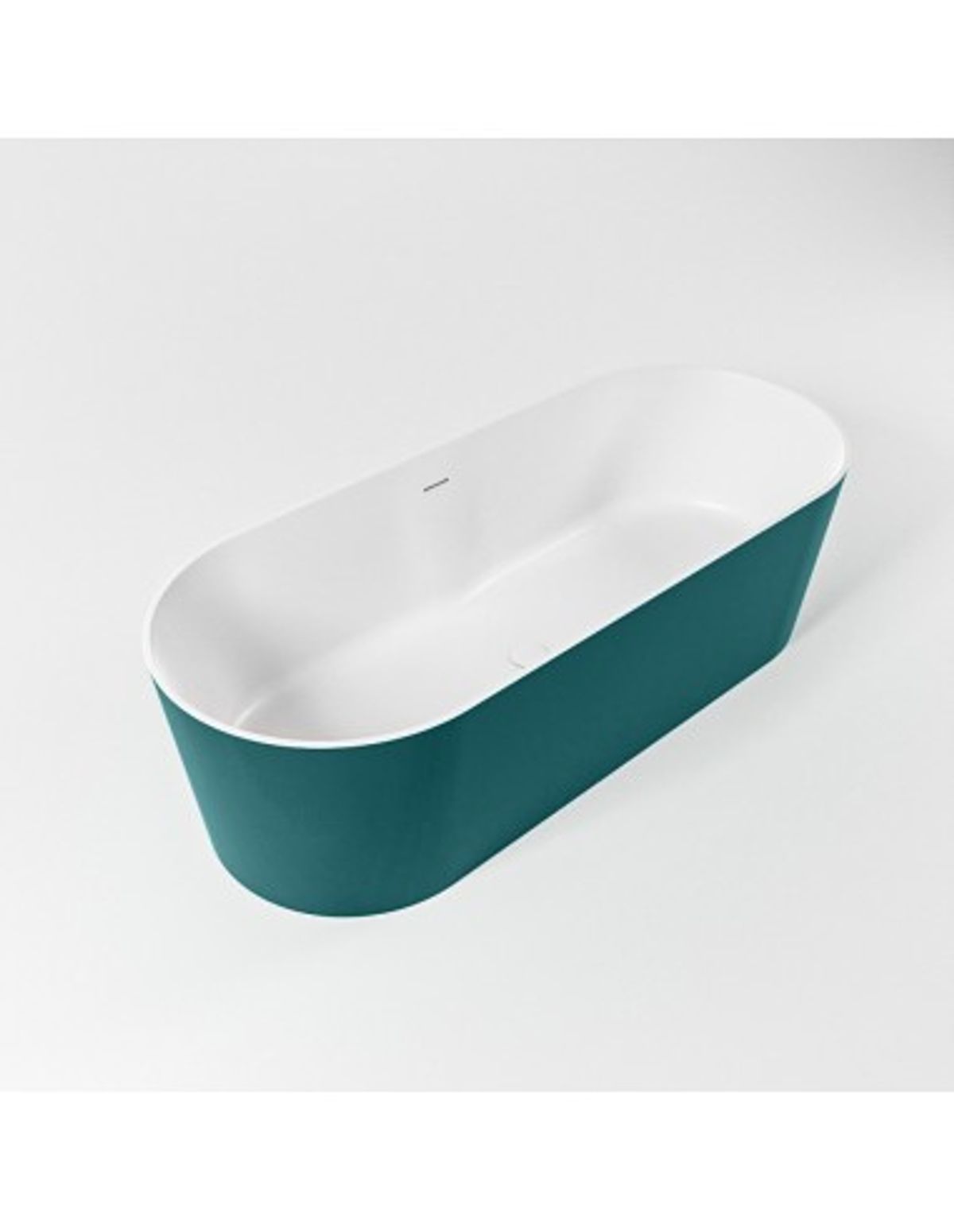 NOBLE fritstående badekar 180 x 75 cm Solid surface - Talkum/Petrolium