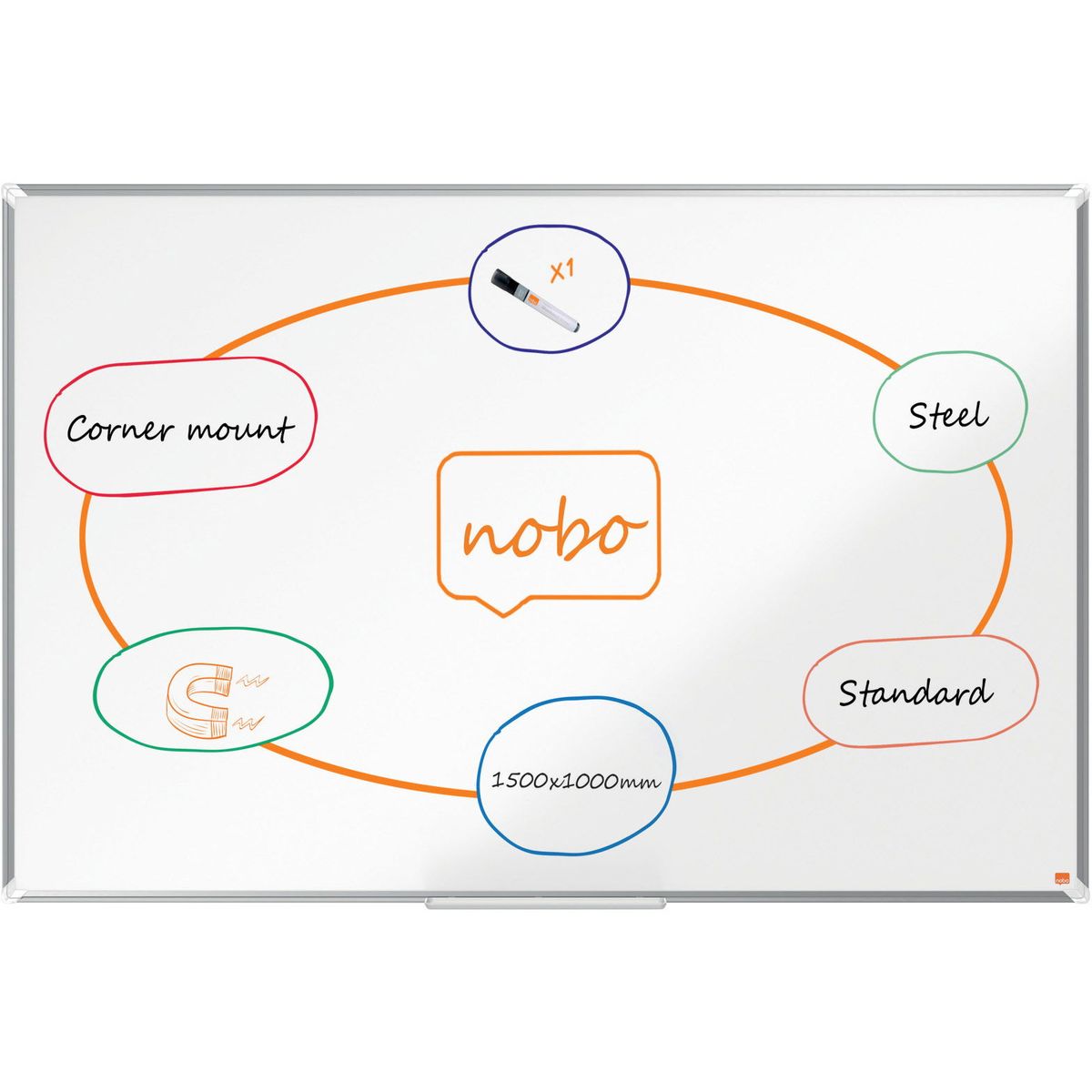 Nobo Premium Plus whiteboardtavle 100 cm x 150 cm,