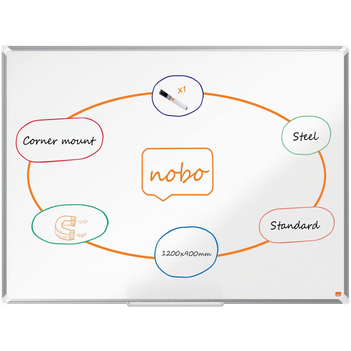 Nobo Premium Plus whiteboardtavle 90 cm x 120 cm,