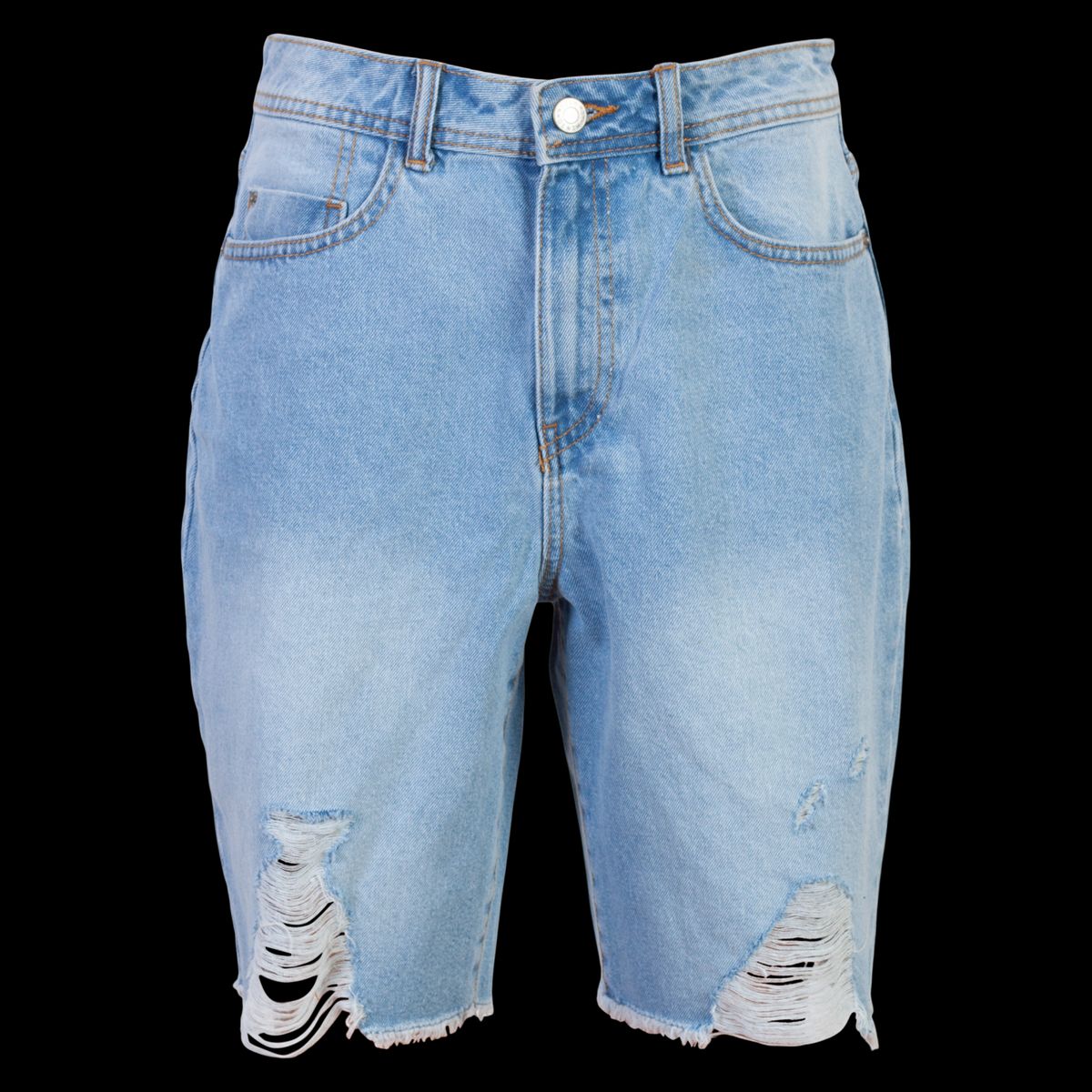 Noisy May Curve Dame Shorts - Light Blue Denim - 44