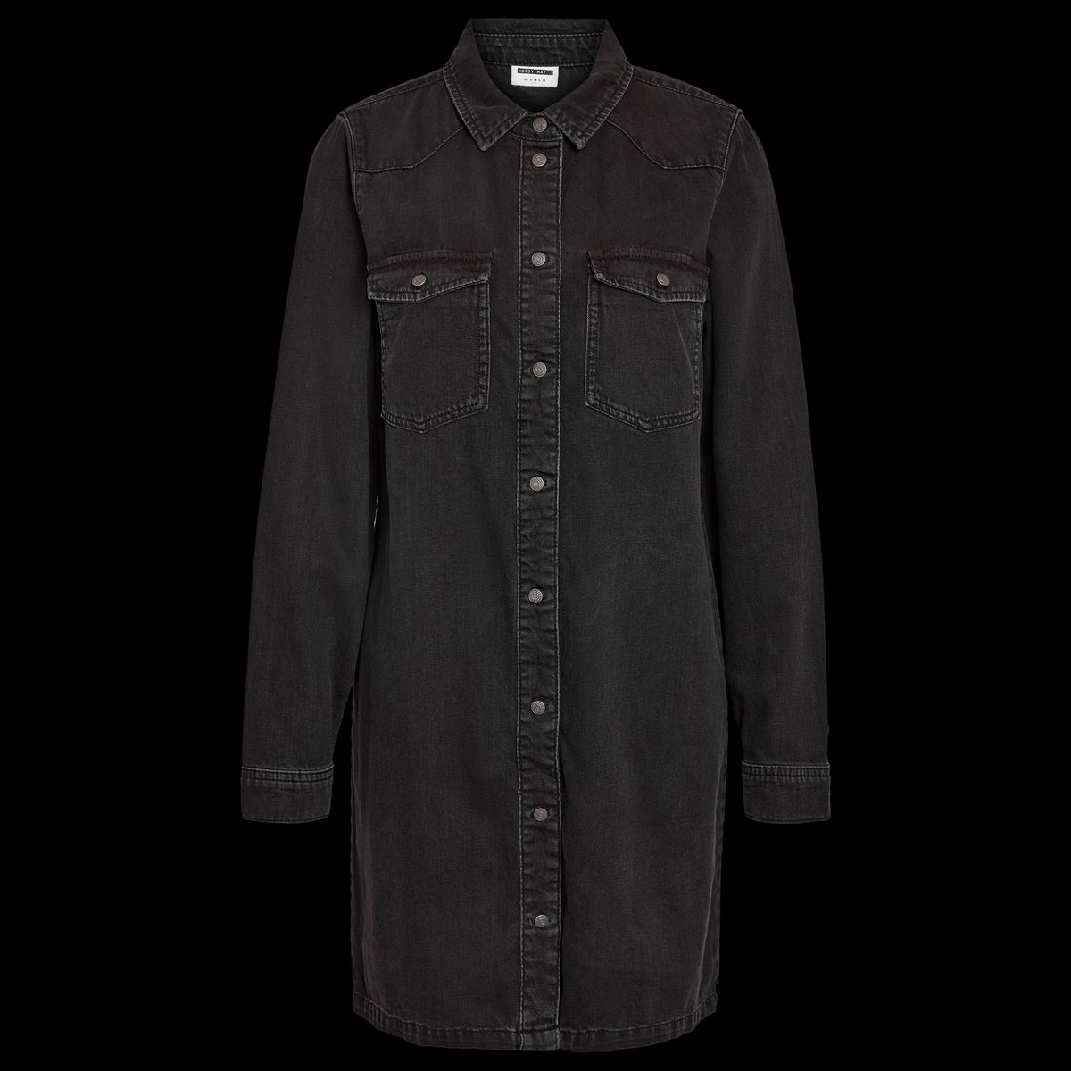 Noisy May Signe Dame Kjole - Black Denim - XL