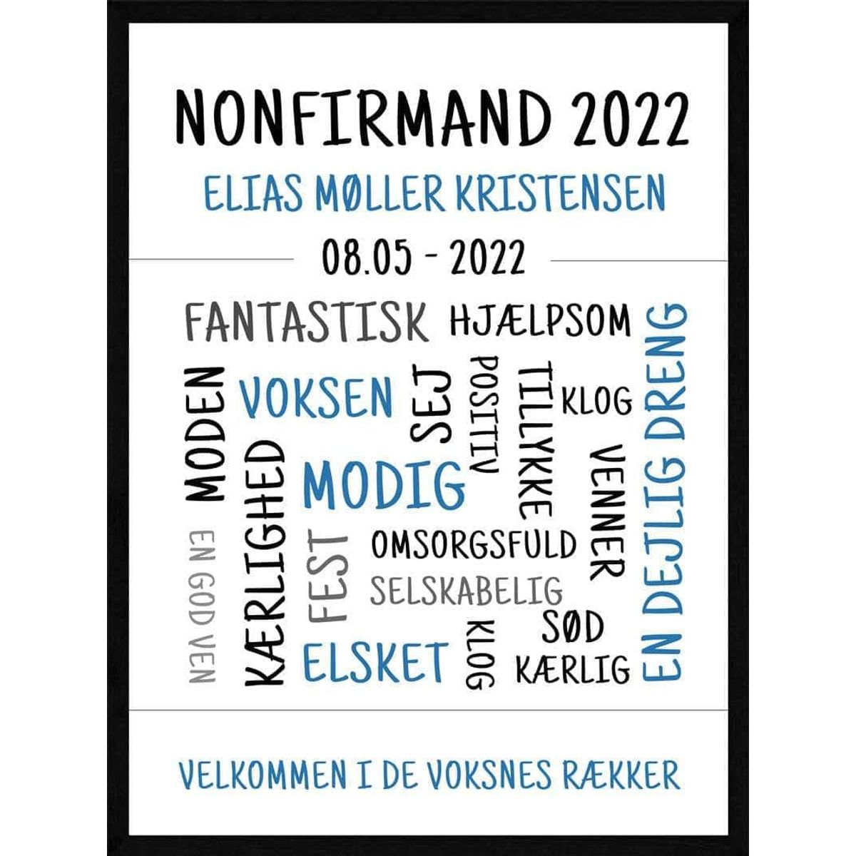 Nonfirmand plakat / dreng