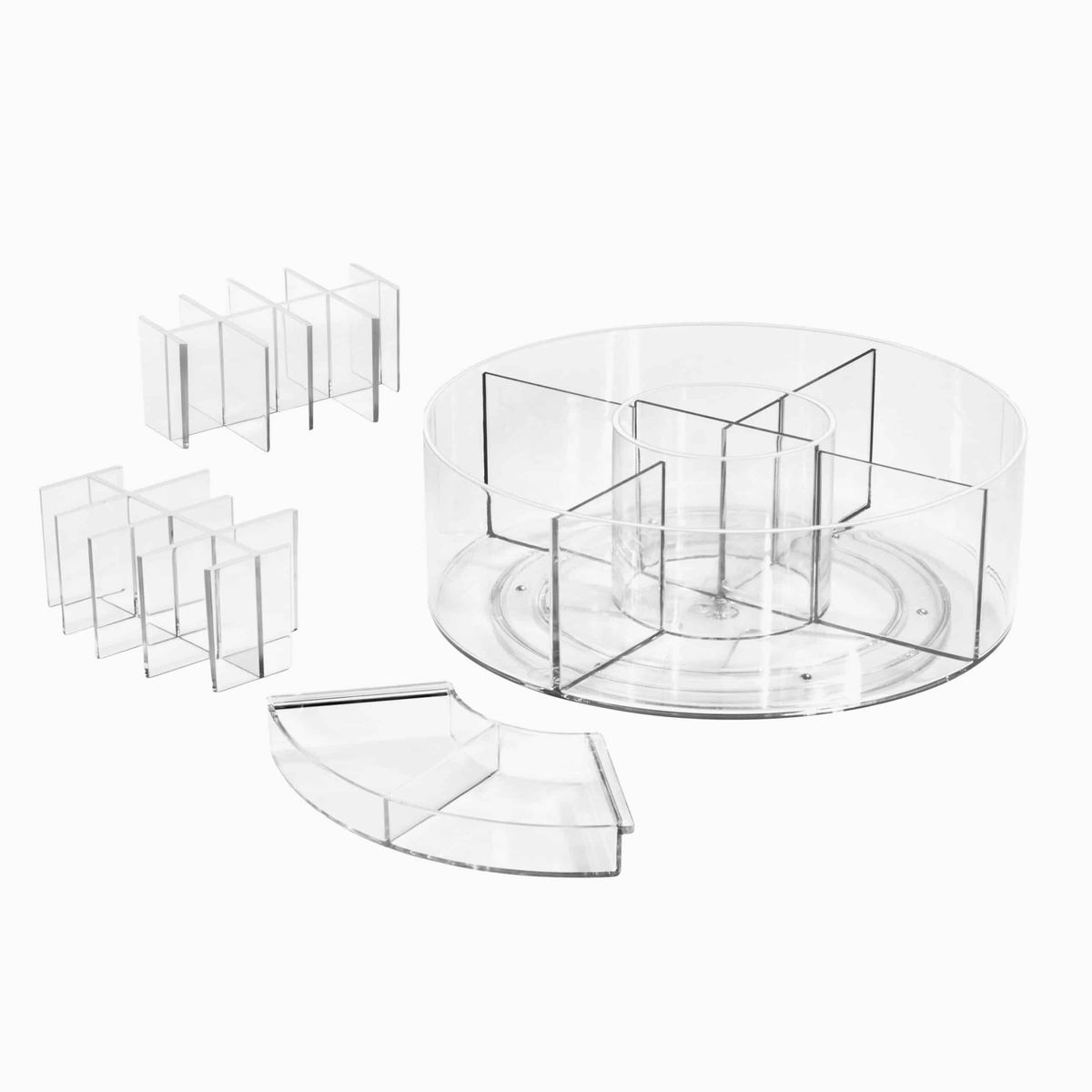 Nora - Turntable til makeup - Transparent - 25,4cm x 25,4cm x 9cm