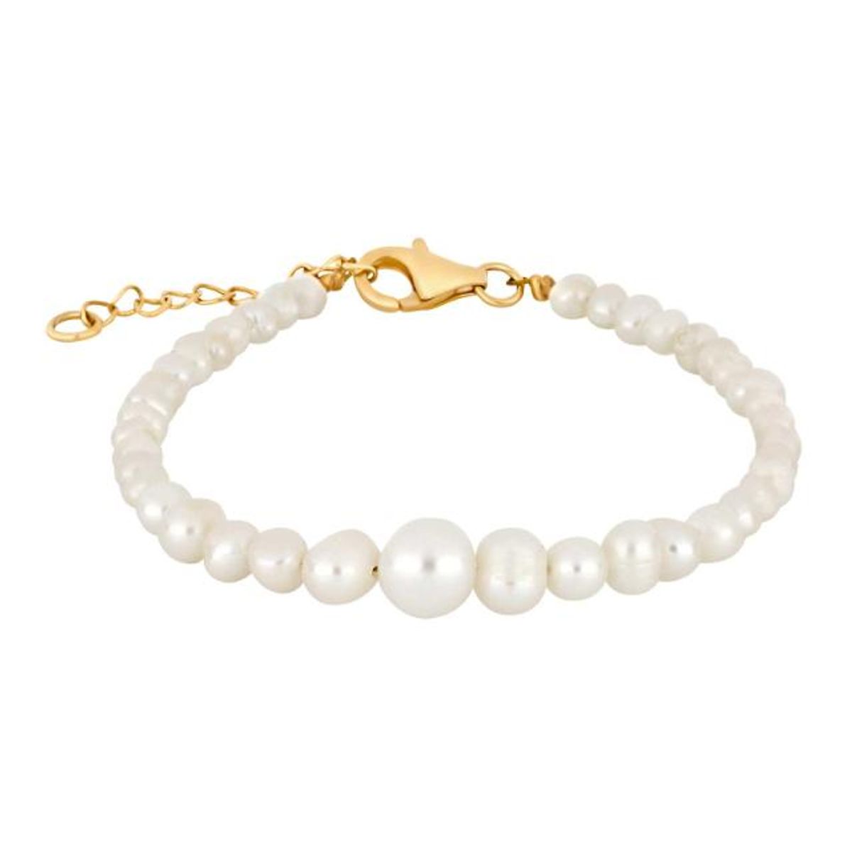 NORDAHL JEWELLERY PEARL52 - Forgyldt sølv perle armbånd