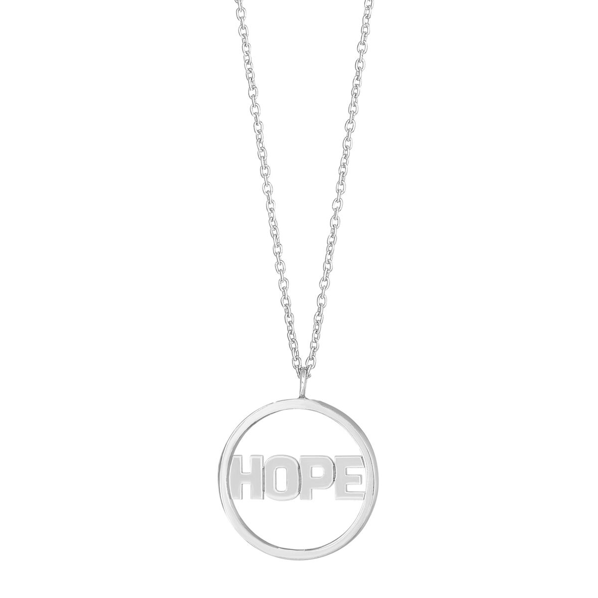 NORDAHL JEWELLERY Rhd. Sølv vedhæng HOPE LOH 20mm 45+5cm