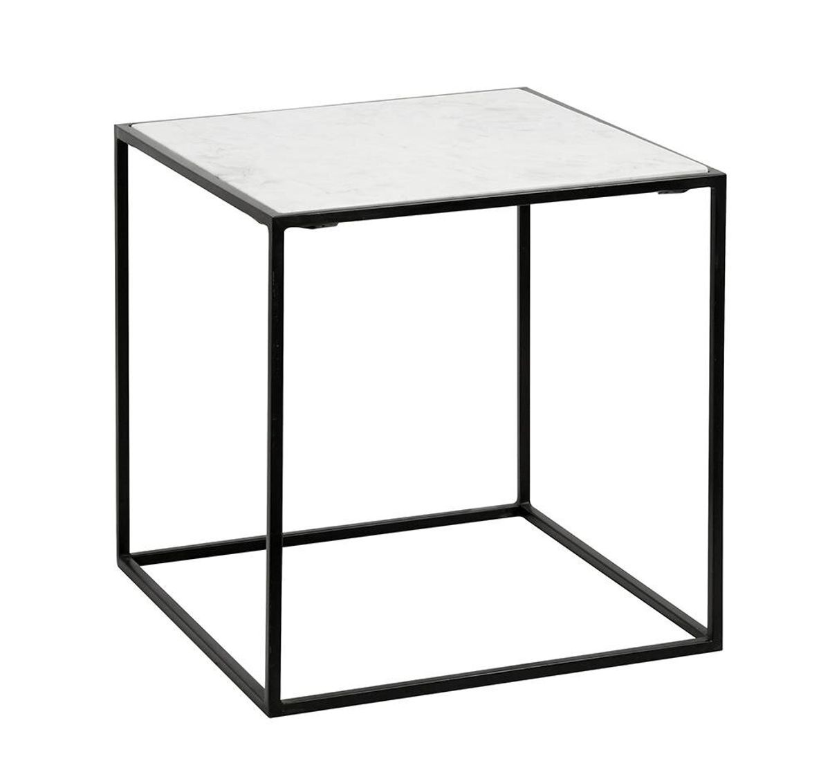 Nordal CUBE Sidebord m/Marmor Sort/Hvid - 55