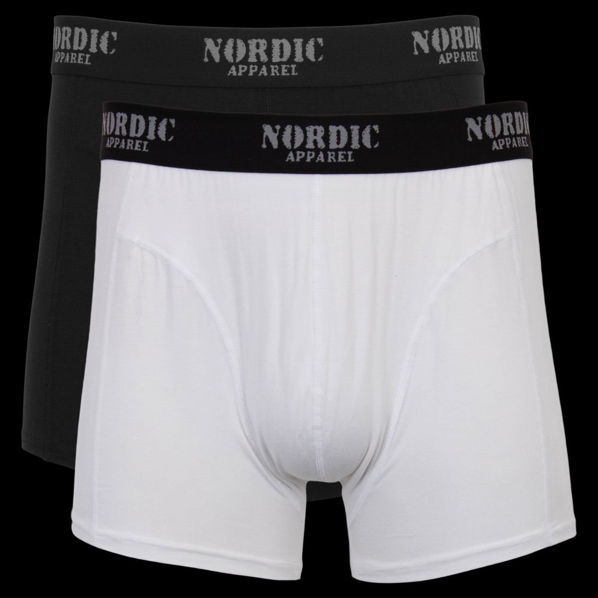 Nordic Apparel Balder Herre Tights i bambus - Black/White - 2XL