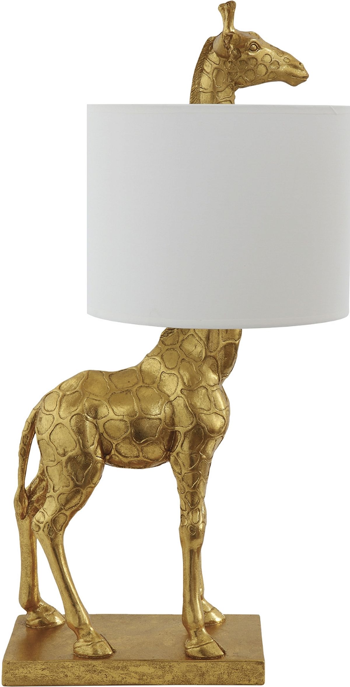 Nordic, Bordlampe, guld, polyresin, linned