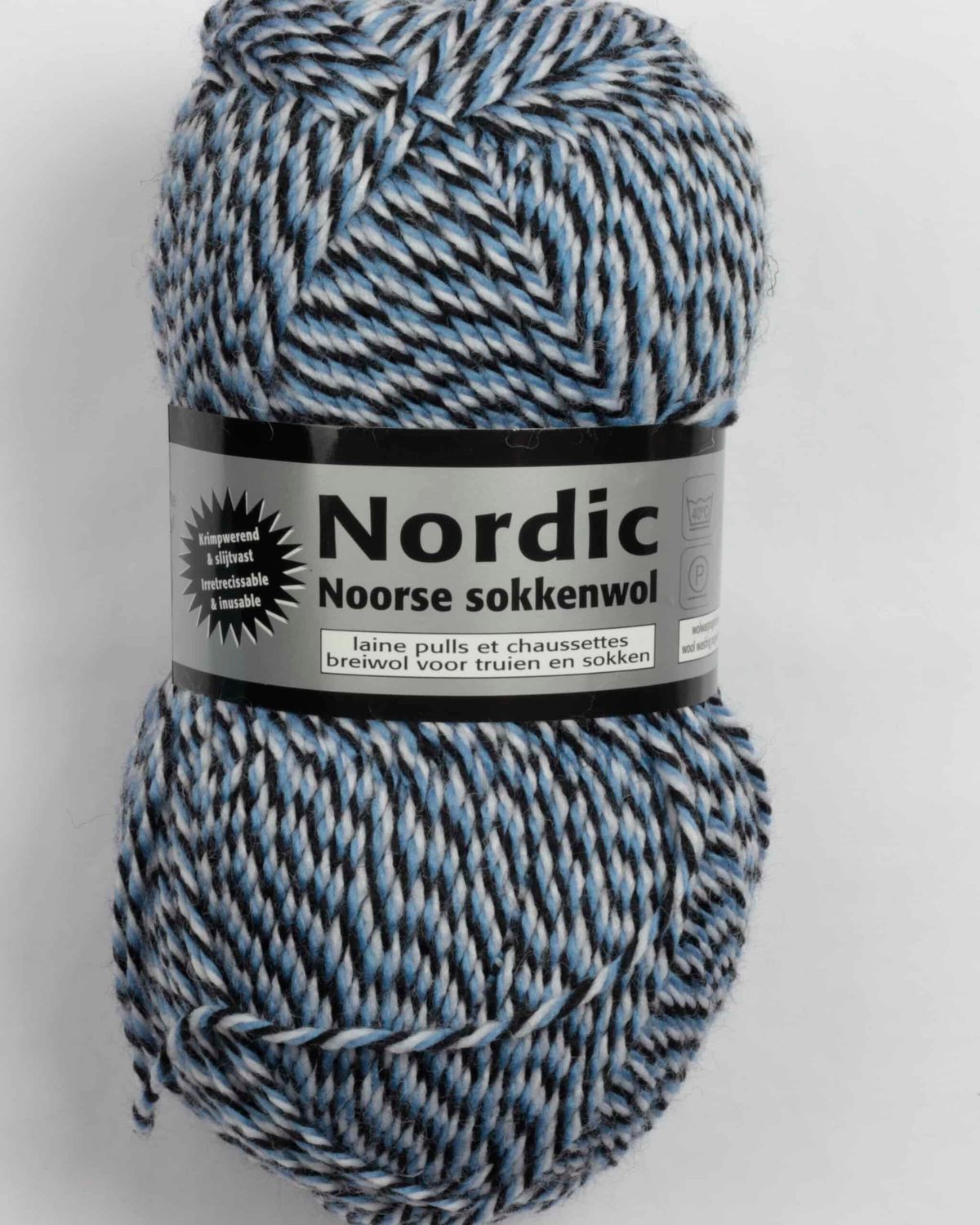 Nordic fra Lammy Yarns (Ragsokke uld blå) - 20% Uld, 40% Akryl, 40% Polyamid