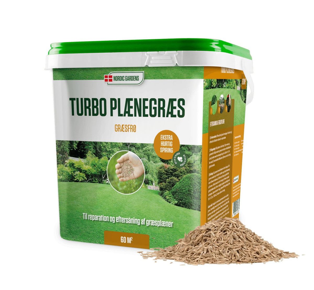 Nordic Gardens Turbo plænegræs - 5 liter / 60m2