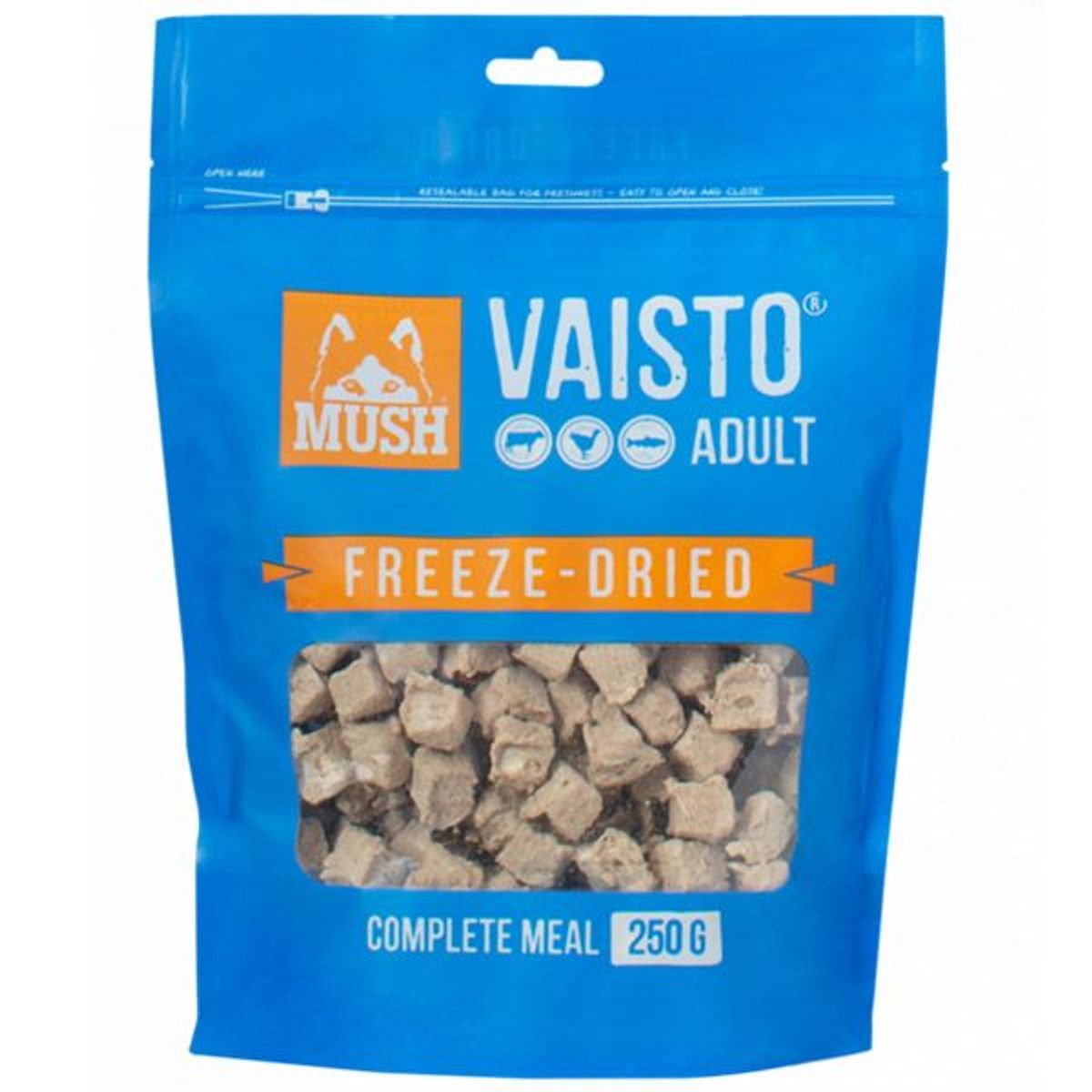 Nordic Petfoods - MUSH Vaisto Freeze Dried Okse/Kalkun/Laks 250g - Hundegodbidder - Alt til Hunden