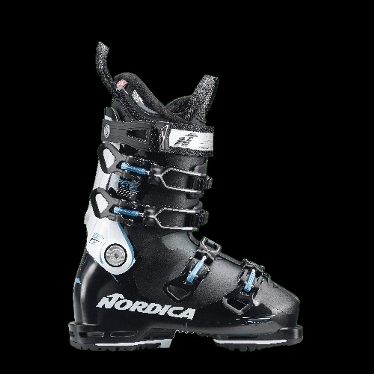 Nordica Pro Machine 105 X W (Gw) Skistøvle Dame (Farve: 7t6 Black-white-light Blue, Størrelse: 24.5)