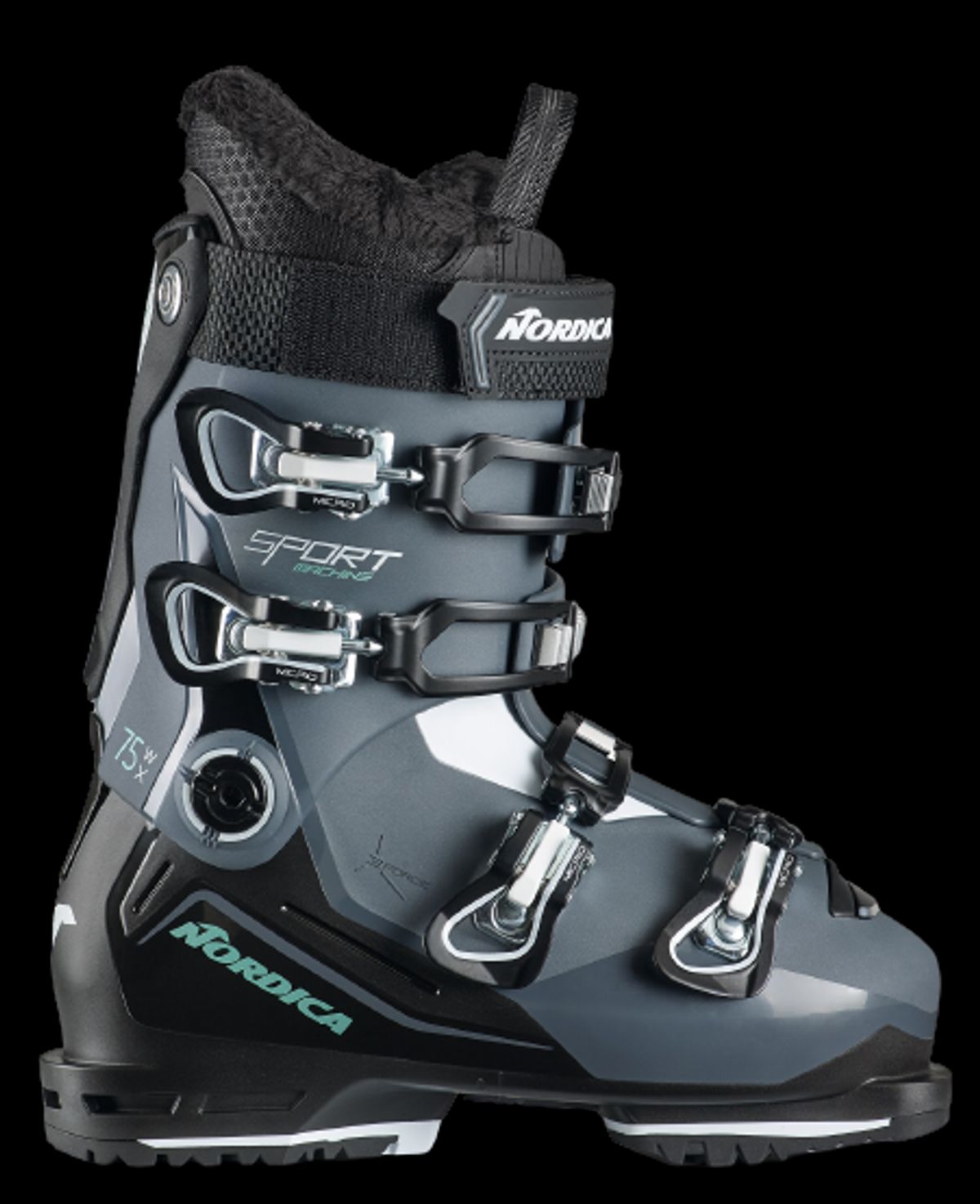 Nordica Sportmachine 3 75 X W (Gw) Skistøvle Dame (Farve: 047 Anthracite-black-green, Størrelse: 25.5)