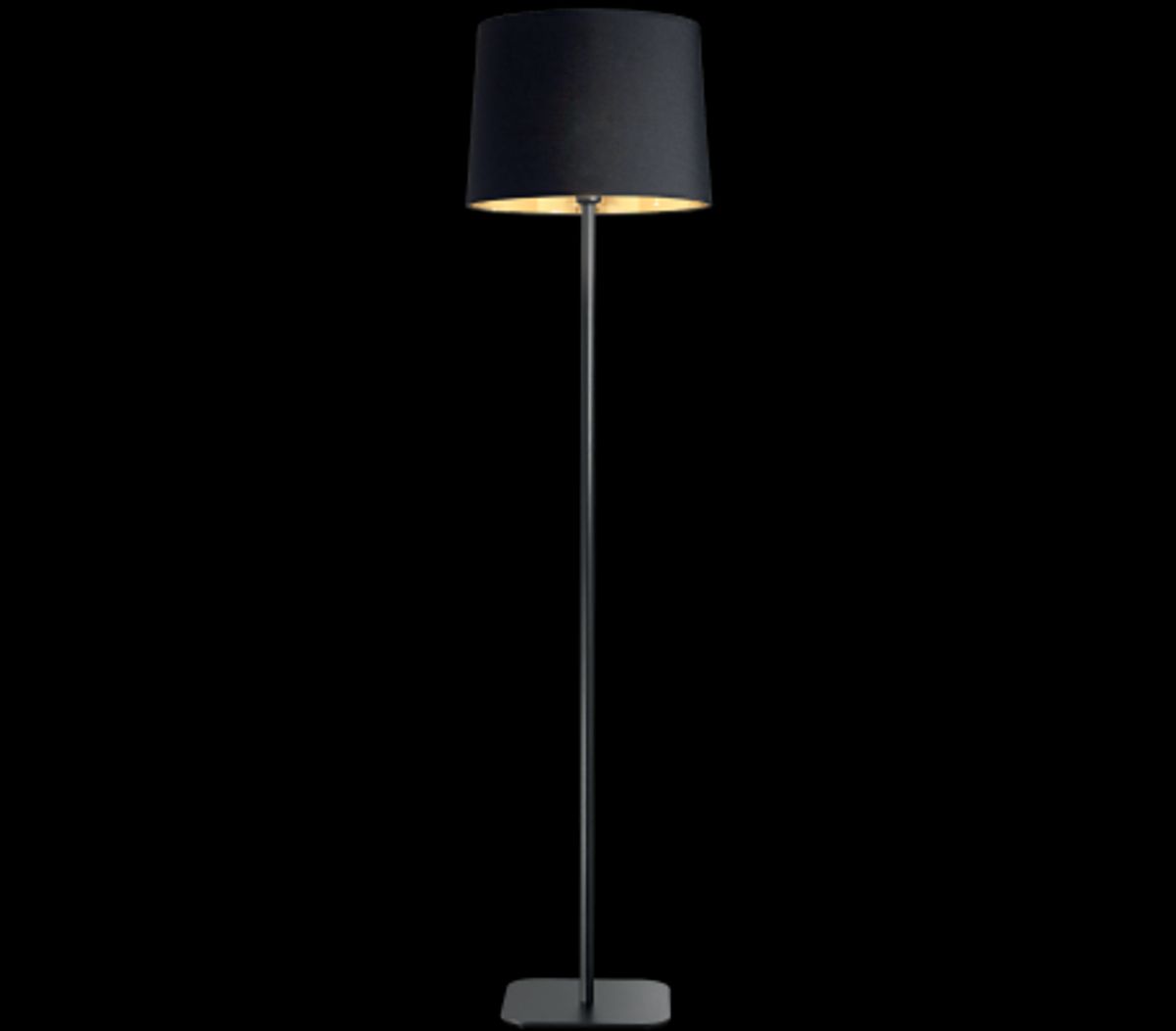 NORDIK Gulvlampe i metal og tekstil H162 cm 1 x E27 - Sort/Gylden