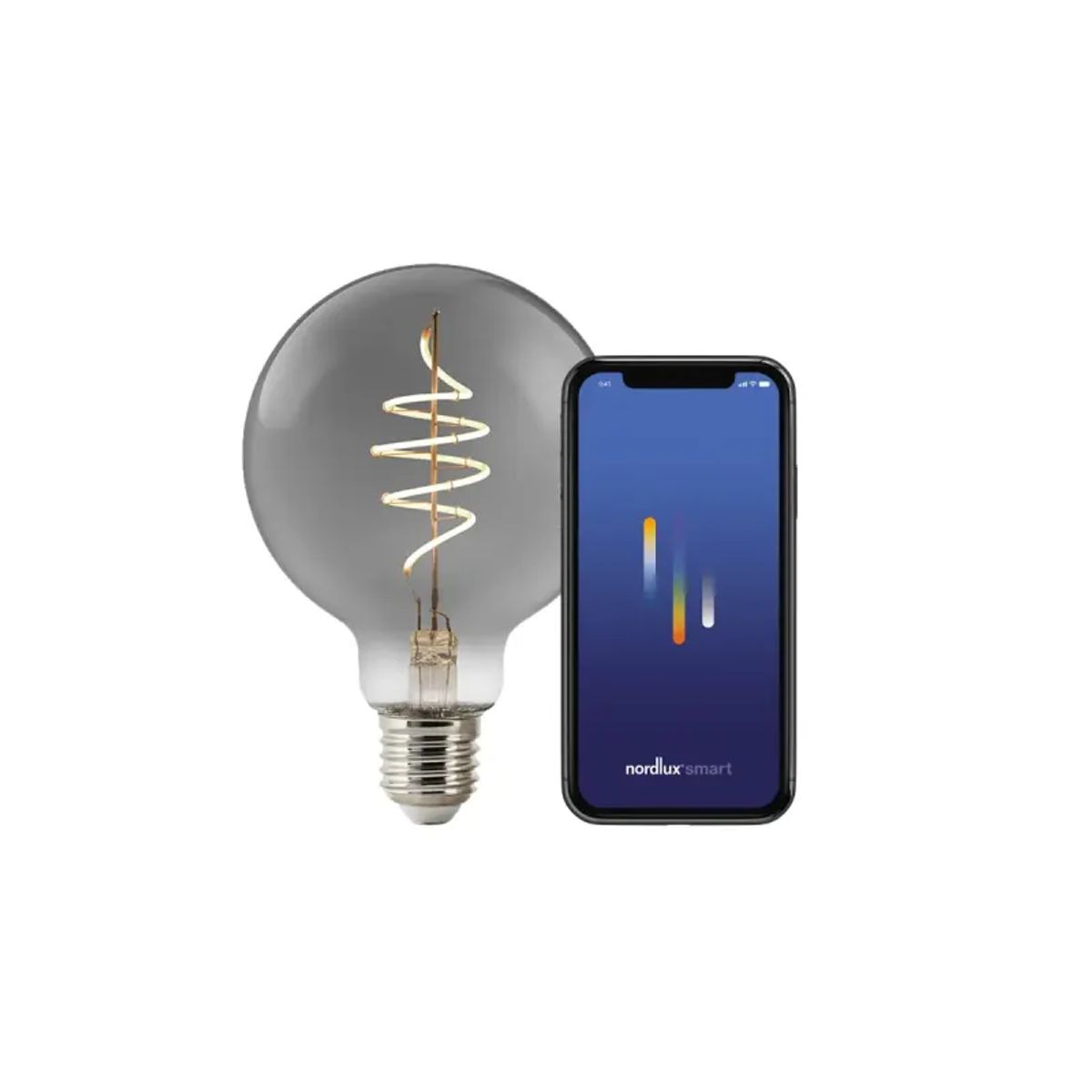 Nordlux Smart E27 - G95 - 1800 Kelvin - 100 Lumen - Pære - Røgfarvet