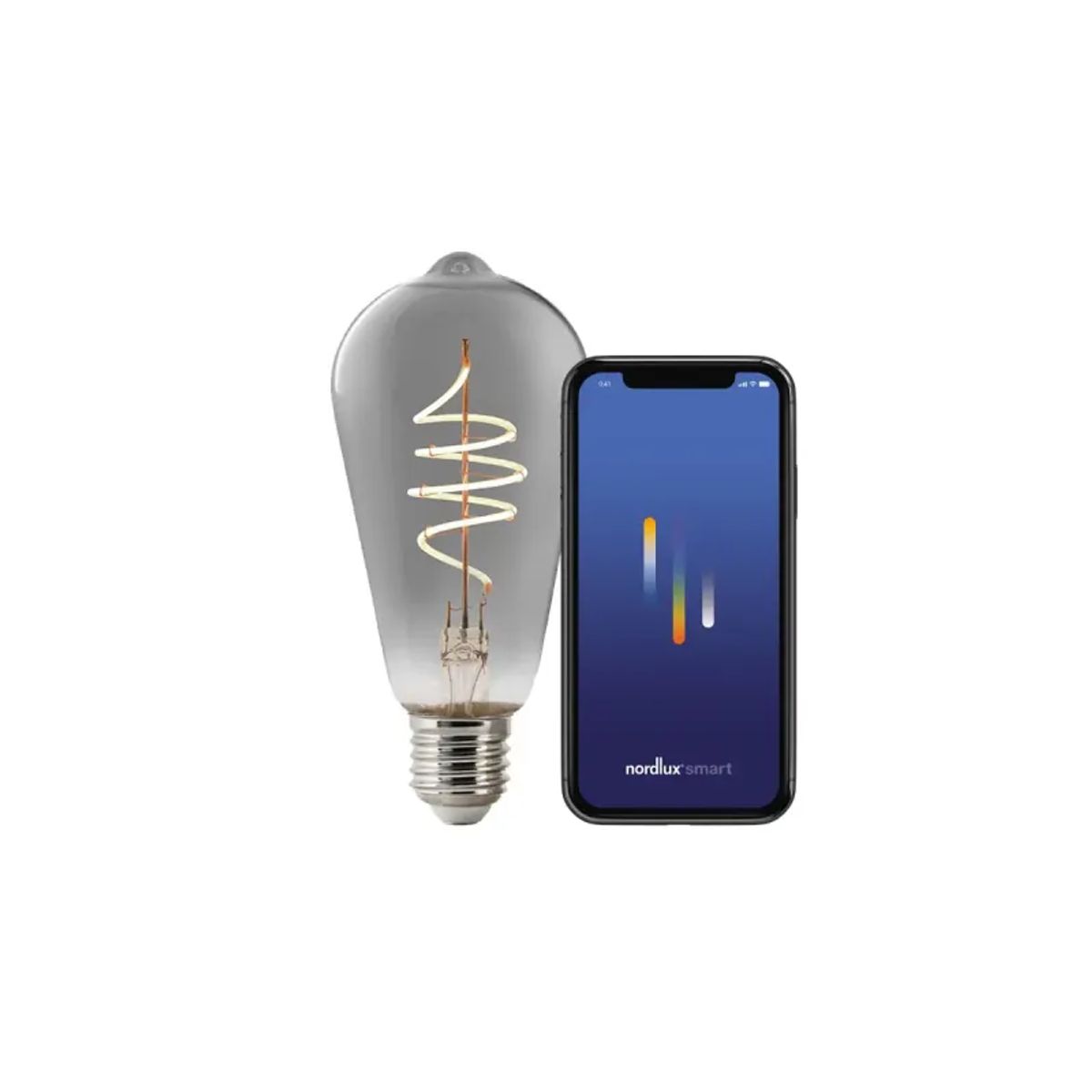 Nordlux Smart E27 - ST64 - 1800 Kelvin - 100 Lumen - Pære - Røgfarvet