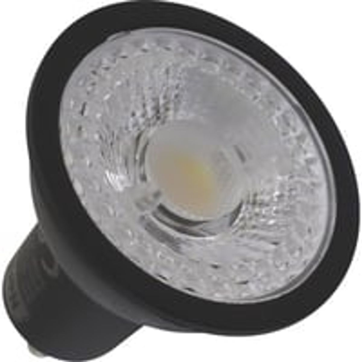 Nordtronic Long Life GU10 LED-pre, 5W, 3000K, 360lm, Ra/CRI>90, dmpbar, flickerfree, sort