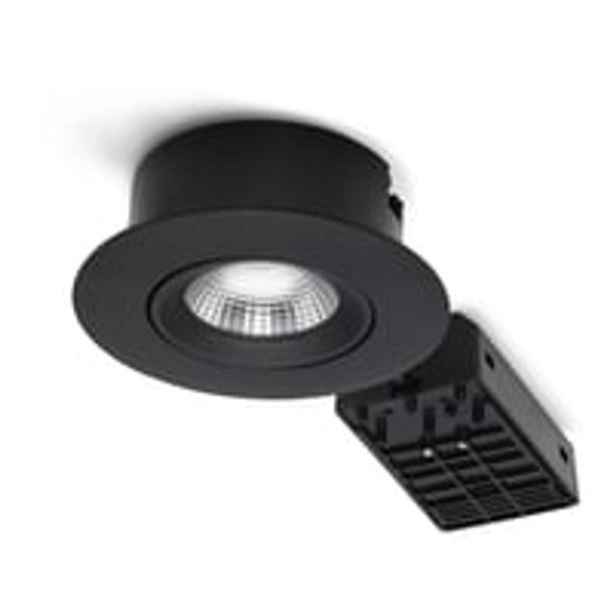 Nordtronic Velia ECO LED indbygningsspot, 230V, 7W, 2700/3000/4000K, CRI90, 500lm, rund, sort (mat)