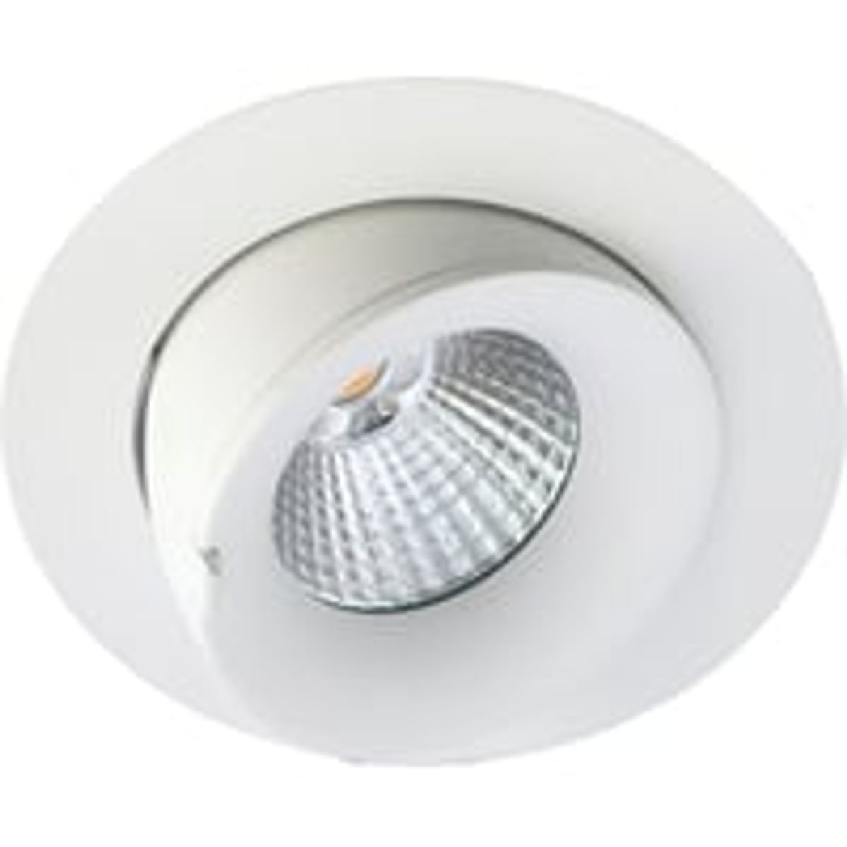 Nordtronic Velia Large Tilt LED indbygningsspot 230V 10,9W 2700K, IP44, kipvinkel 45, hvid, rund