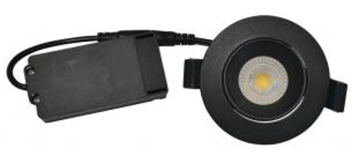 Nordtronic - Velia Low Profile LED 5W 2700K (310 lumen) Cri>95, ø85mm, mat sort