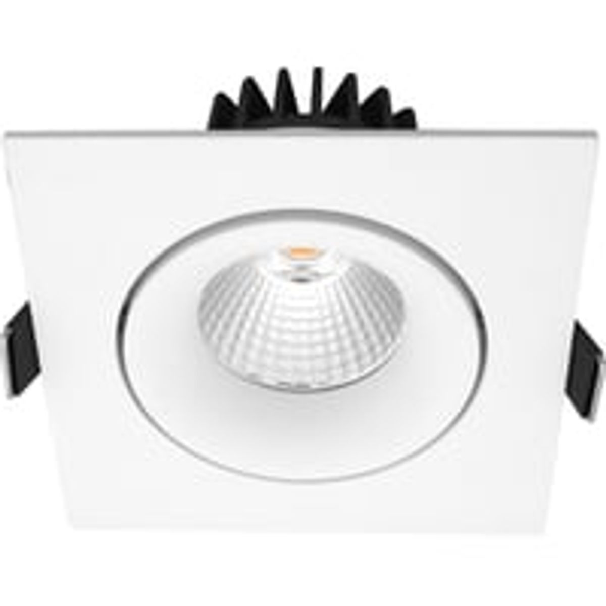 Nordtronic Velia Tilt LED indbygningsspot 230V 10,9W 3000K IP44, kipvinkel 30, hvid, firkantet