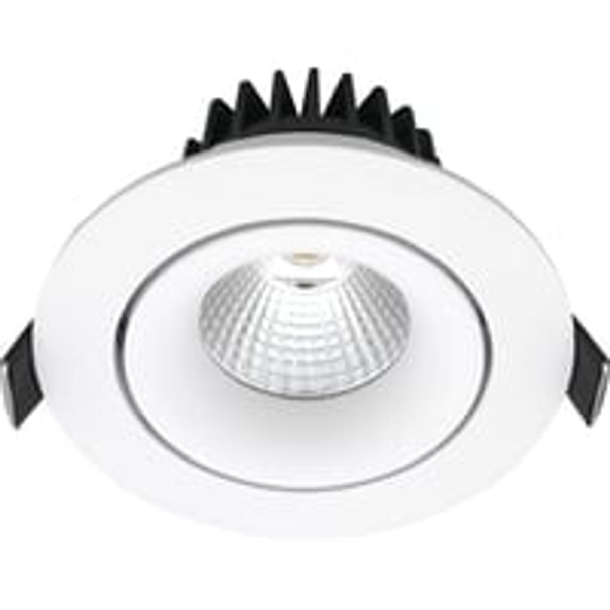 Nordtronic Velia Tilt LED indbygningsspot 230V 10,9W 3000K IP44, kipvinkel 30, hvid, rund