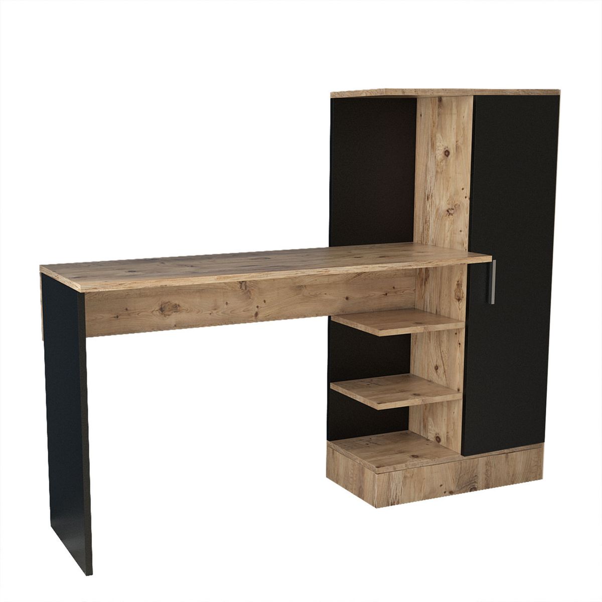 NORDVÄRK Ct2-Ab Study Desk, Atlantic Pine Black