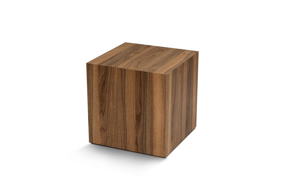 NORDVÄRK Walnut sidebord, kvadratisk - valnød melamin (45x45)