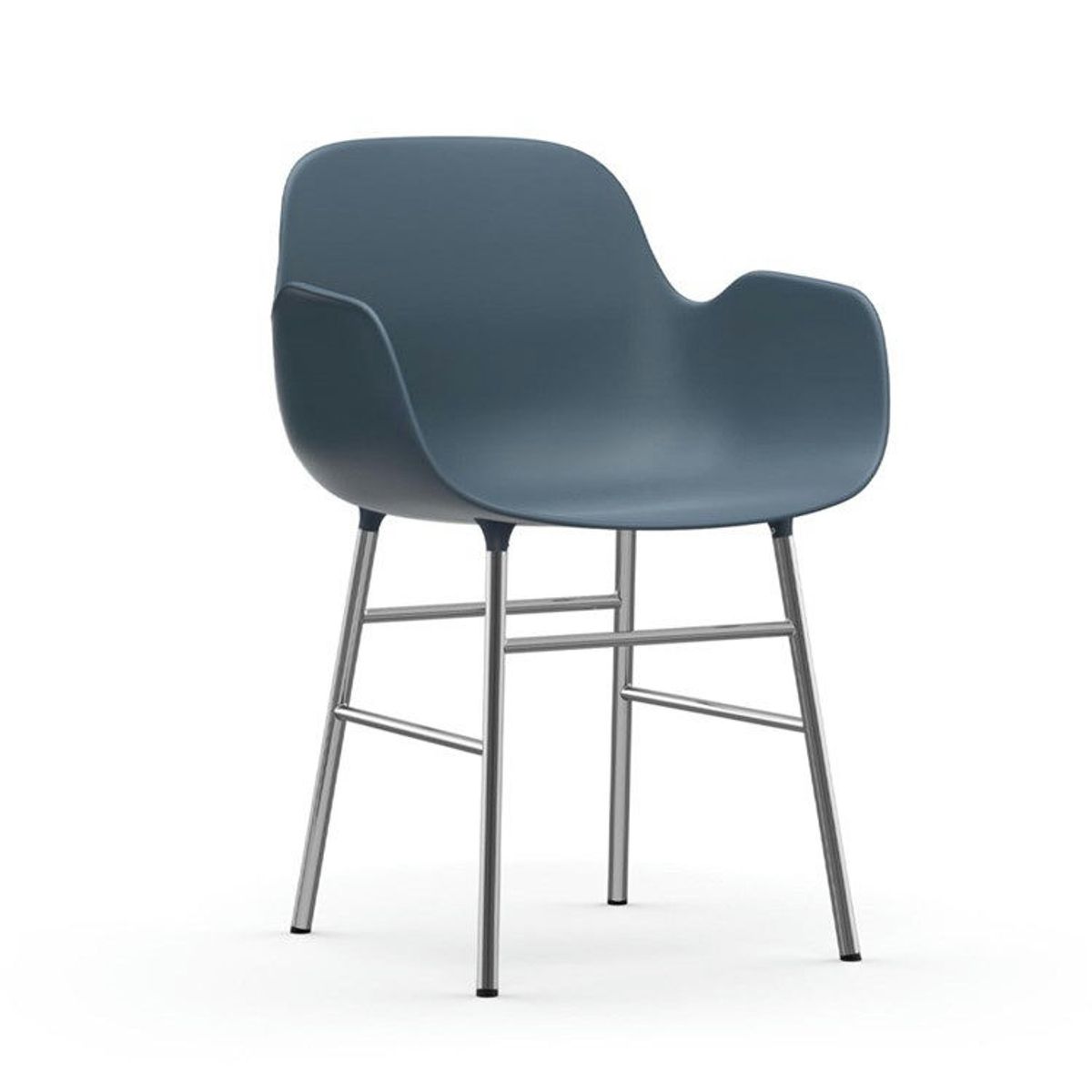 Normann Copenhagen Form Spisebordsstol m/armlæn Chrome Blue