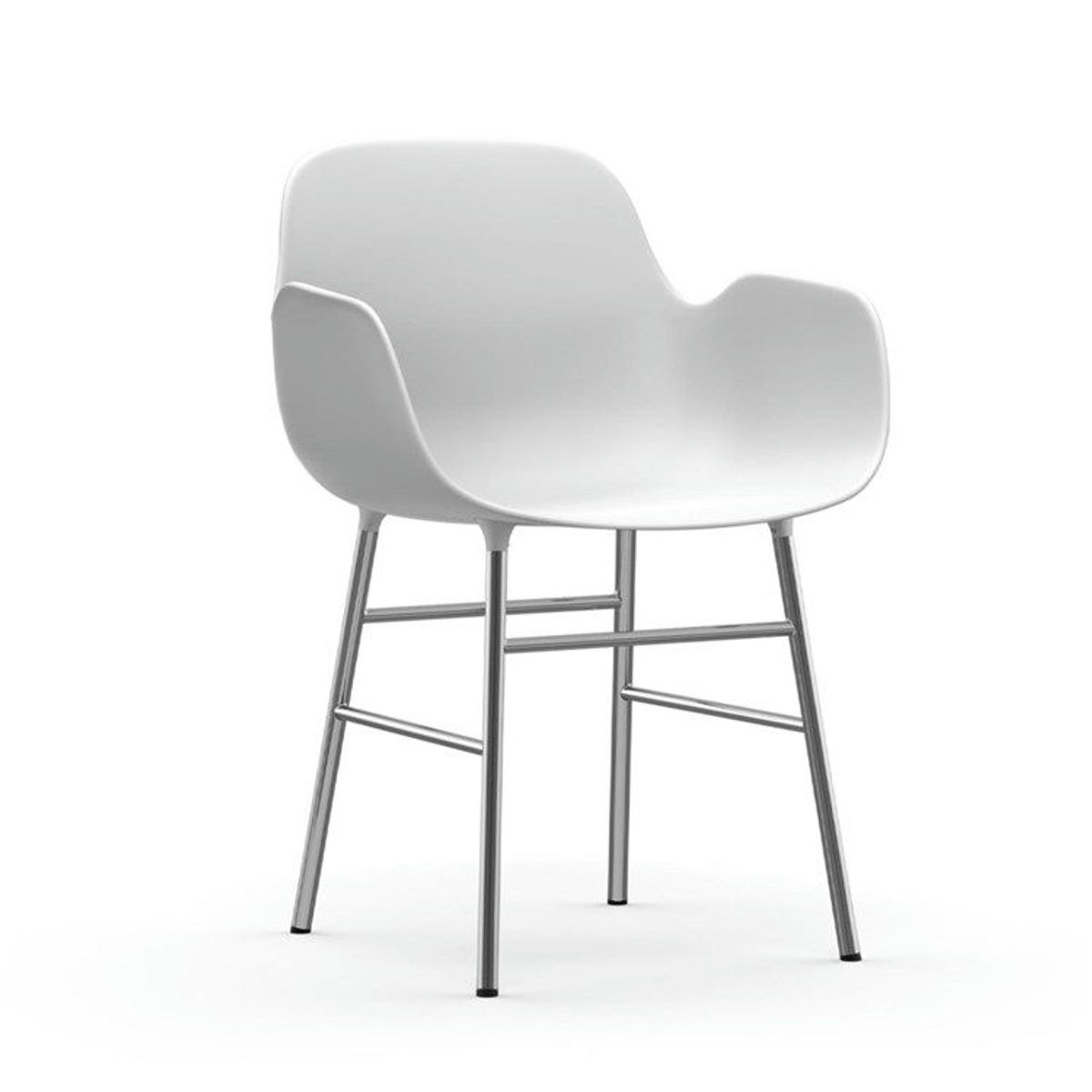 Normann Copenhagen Form Spisebordsstol m/armlæn Chrome White