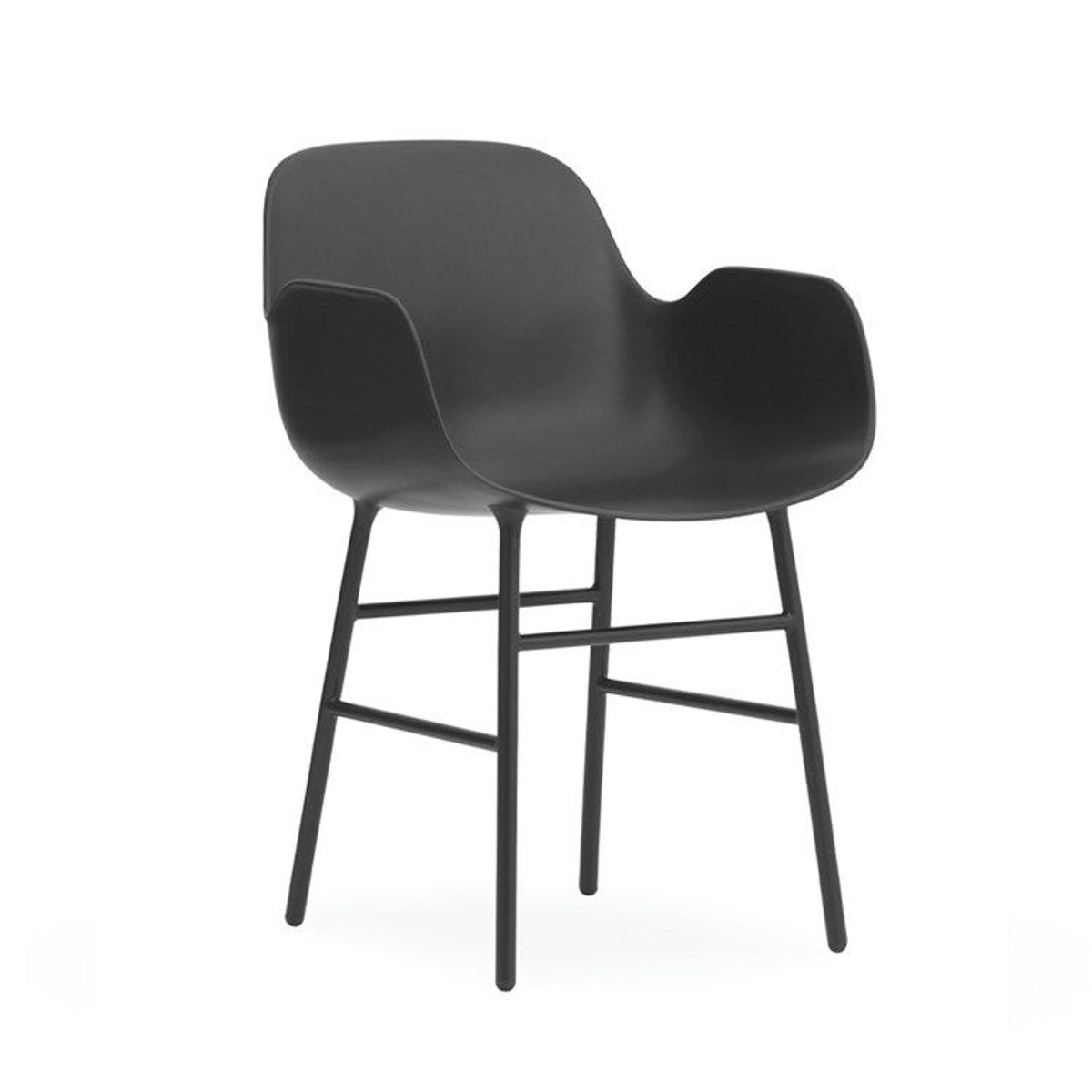 Normann Copenhagen Form Spisebordsstol m/armlæn Powder Coated Steel Black