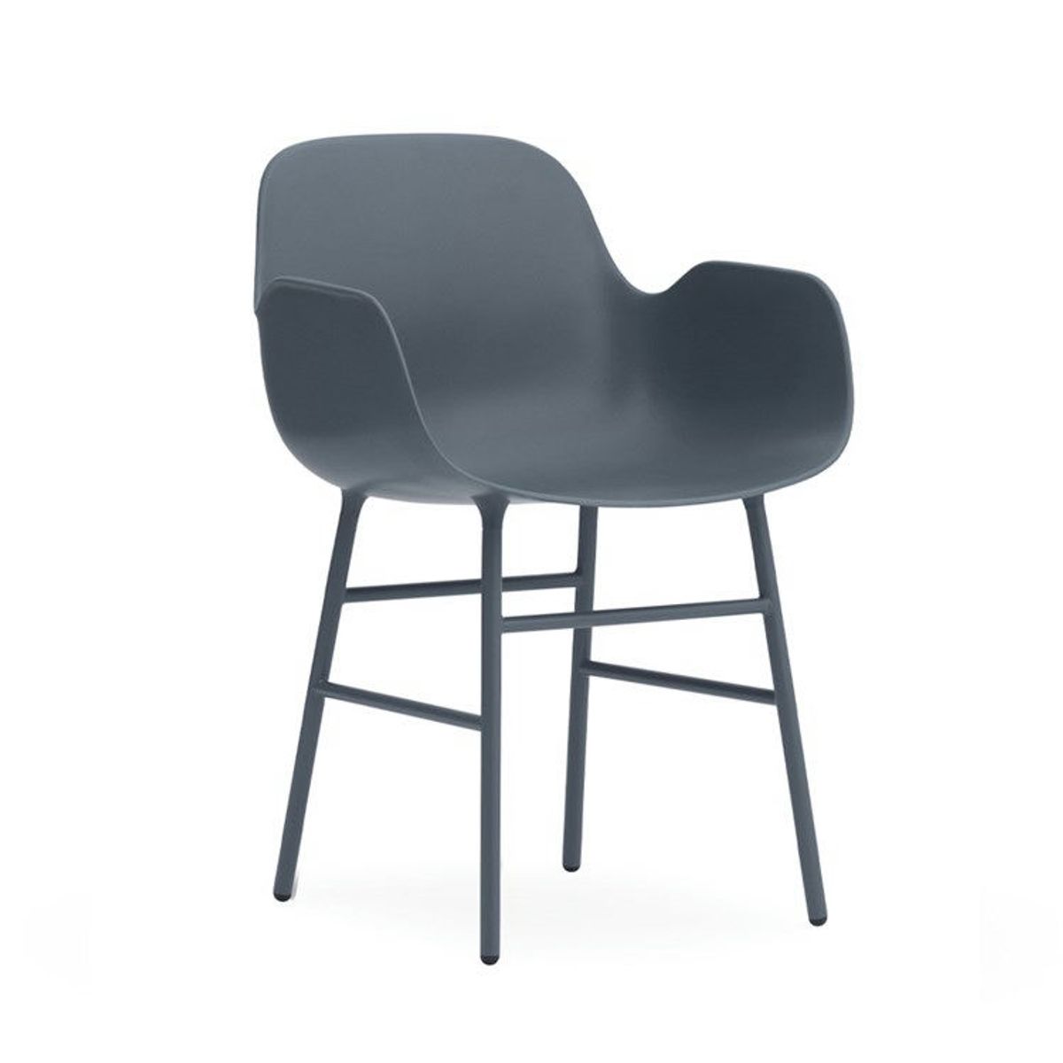 Normann Copenhagen Form Spisebordsstol m/armlæn Powder Coated Steel Blue