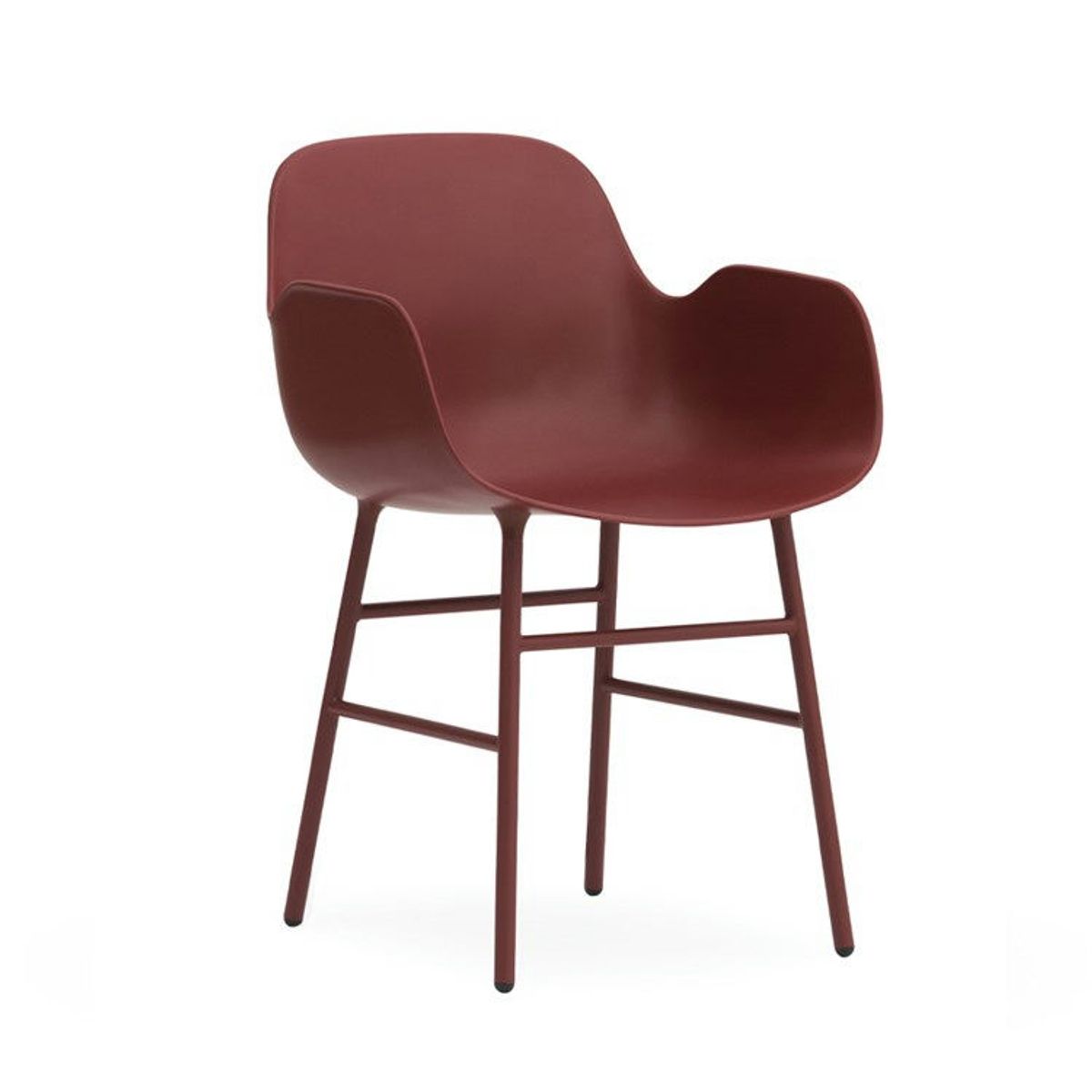 Normann Copenhagen Form Spisebordsstol m/armlæn Powder Coated Steel Red