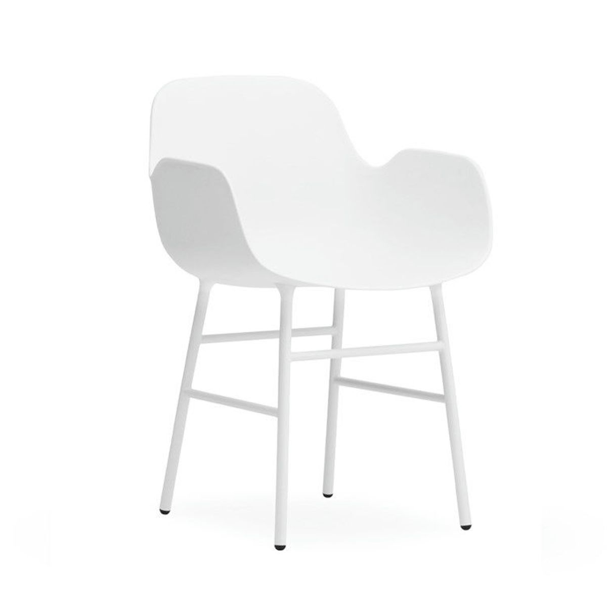 Normann Copenhagen Form Spisebordsstol m/armlæn Powder Coated Steel White