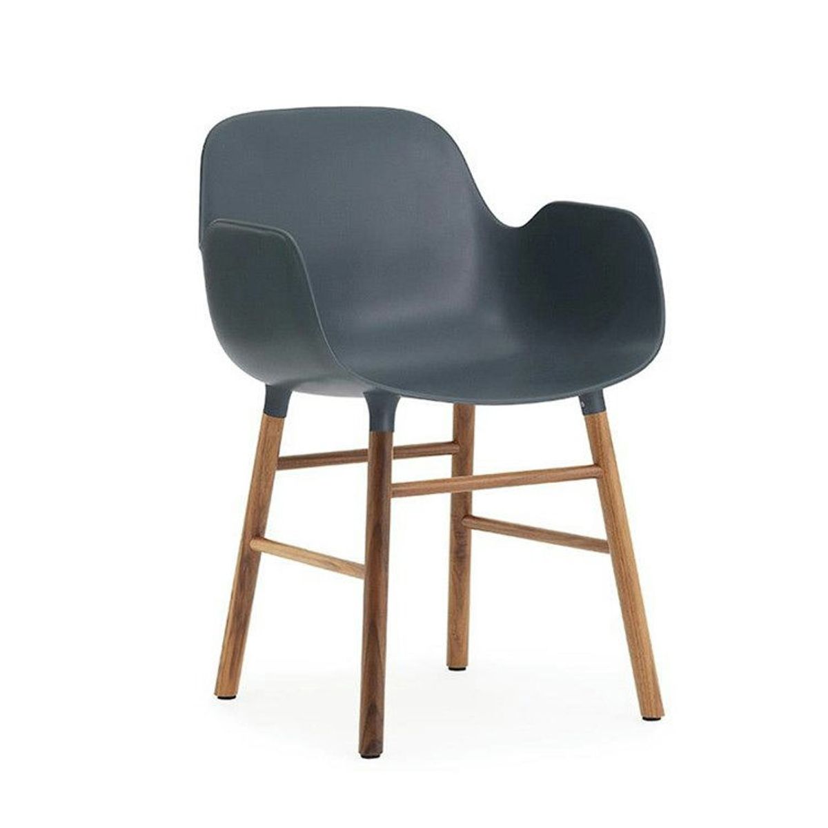 Normann Copenhagen Form Spisebordsstol m/armlæn Walnut Blue