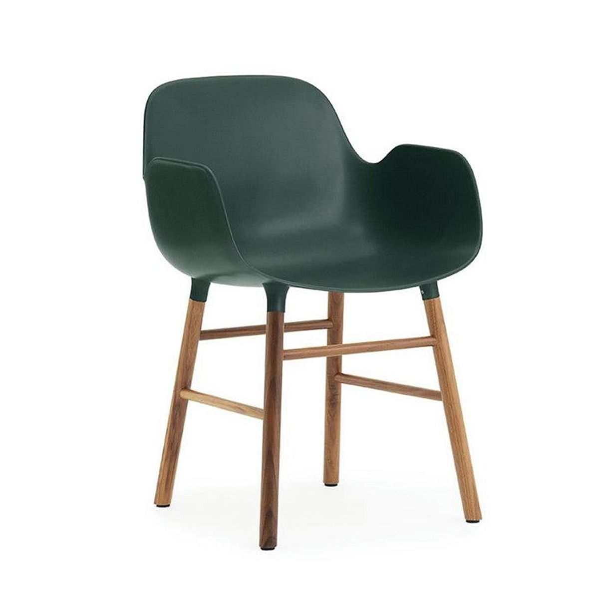 Normann Copenhagen Form Spisebordsstol m/armlæn Walnut Green